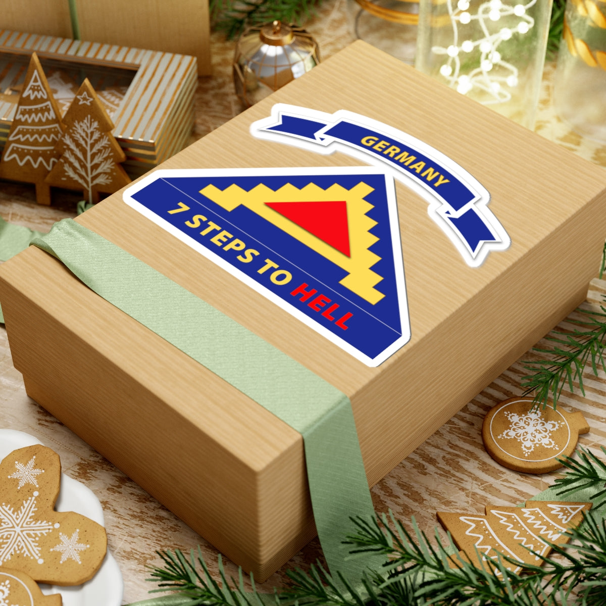 Kiss-Cut Stickers - 7th United States Army w 7 Steps Hell w Scroll