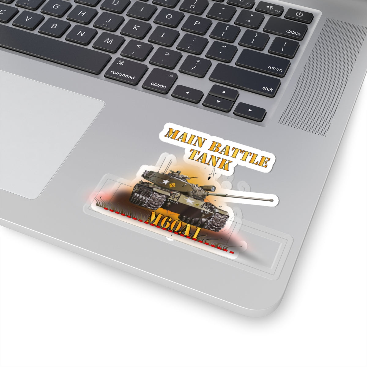 Kiss-Cut Stickers - Main Battle Tank - M60A1 w Fire- Right Face X 300