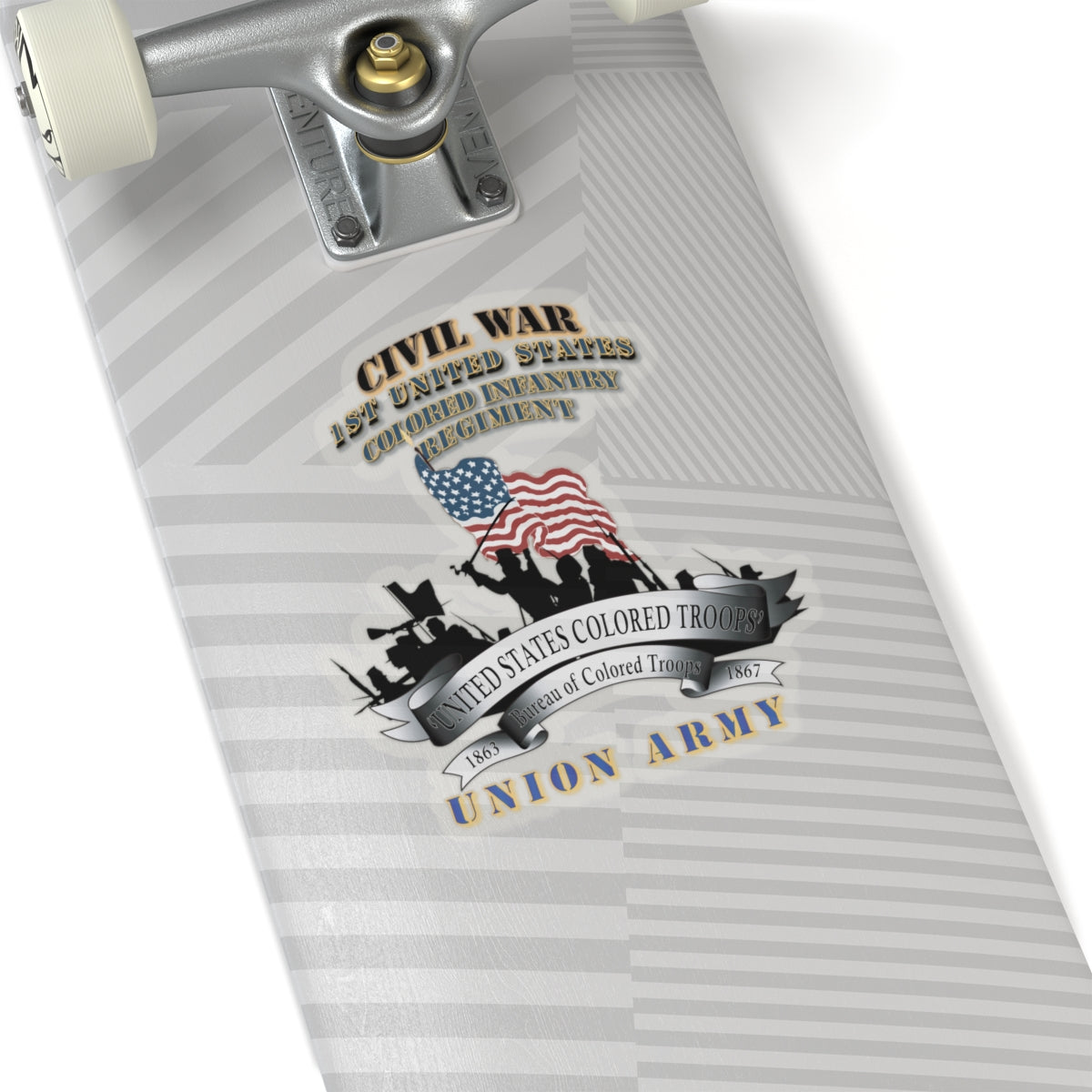 Kiss-Cut Stickers - Civil War - 1st United States Colored Infantry Regiment with USCT Bureau Banner - USA X 300