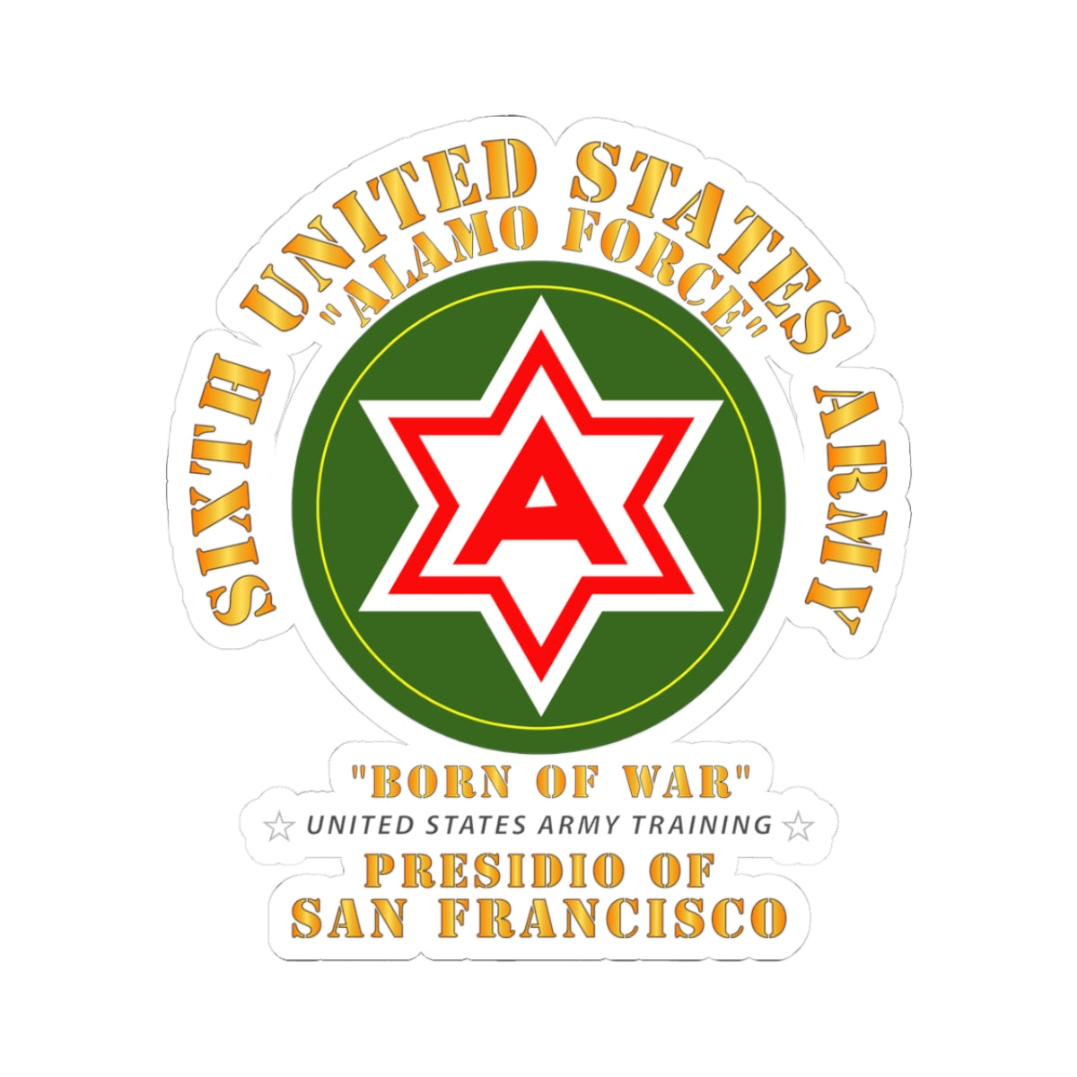 Kiss-Cut Stickers - 6th United States Army - Presidio SF
