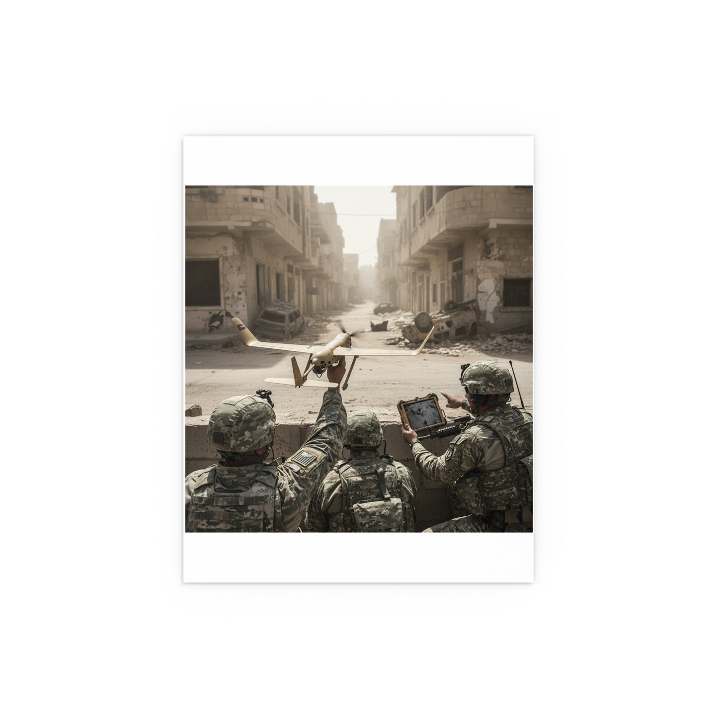 Indoor and Outdoor Silk Posters - UAV Raven in Iraq war