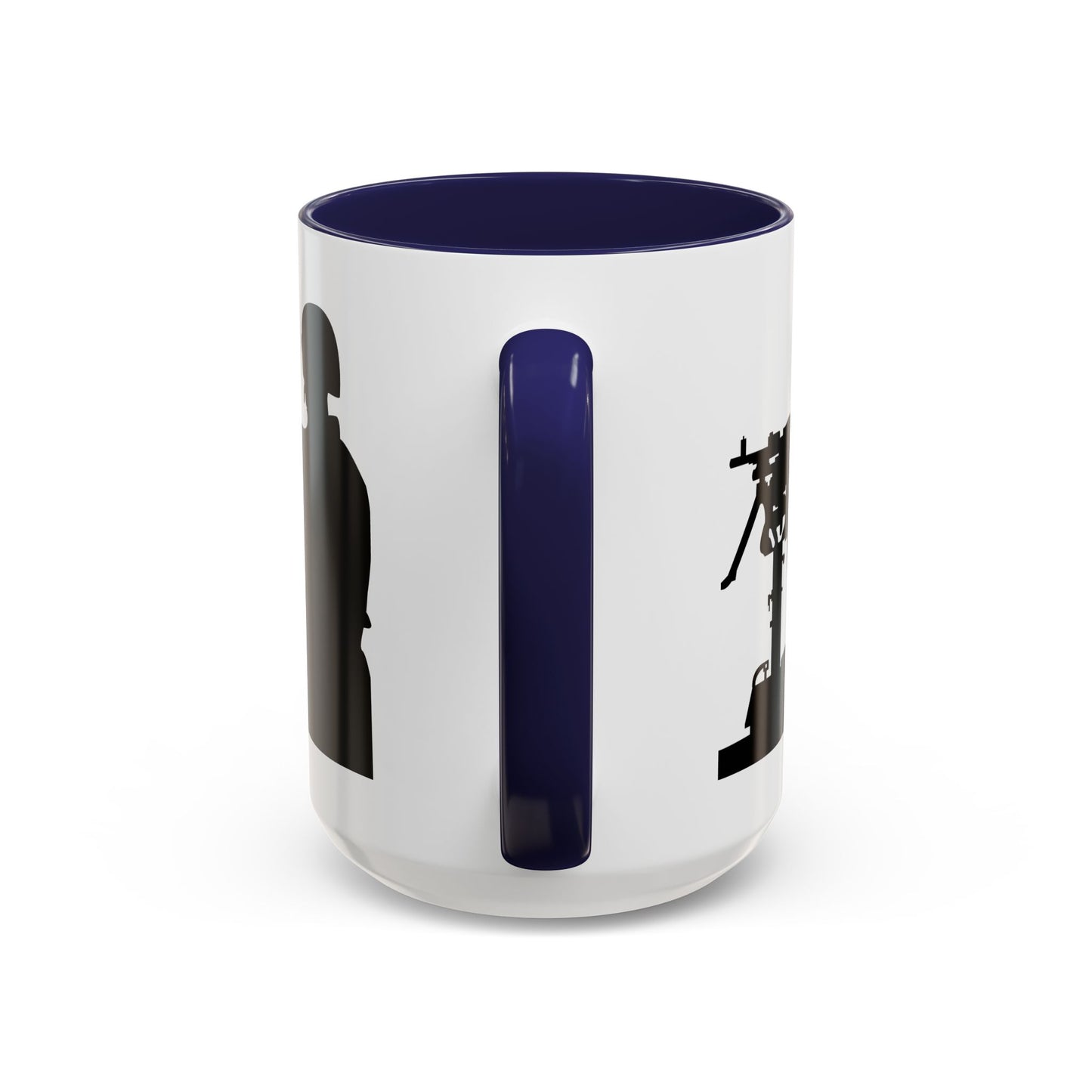 Accent Coffee Mug (11oz & 15oz) - Army - Soldier - MG Vehicle Mounted - Silhouette X 300