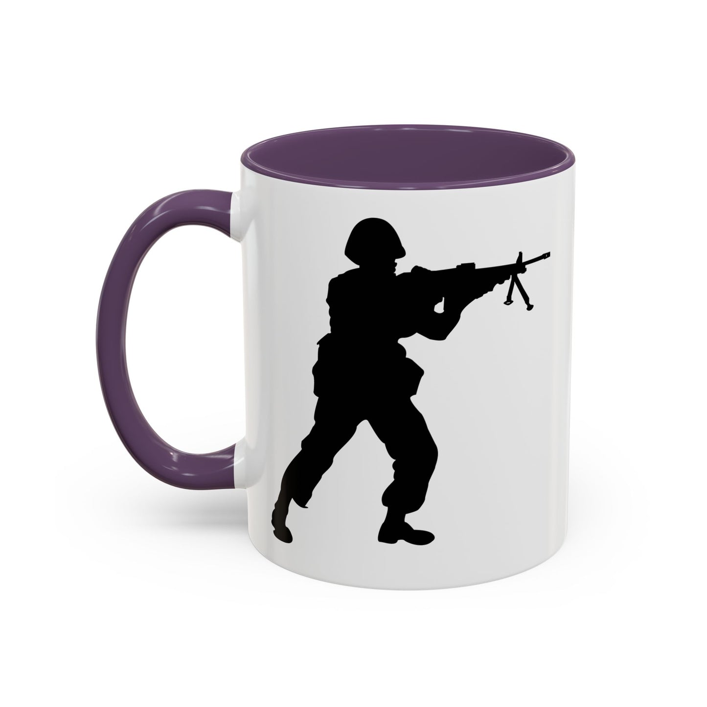 Accent Coffee Mug (11oz & 15oz) - Army - Soldier - MG Assault - Silhouette X 300