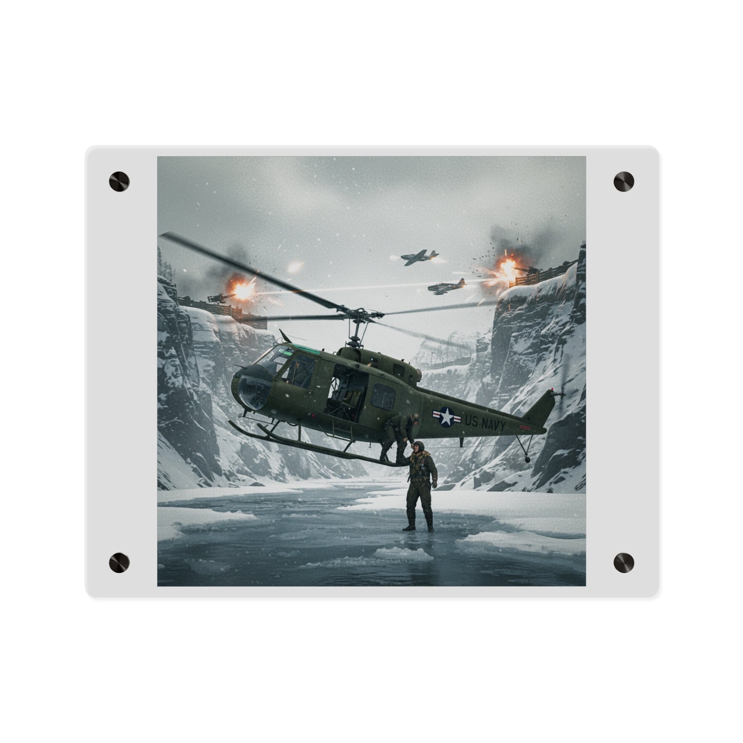 Acrylic Wall Art Panel - Rescue Mission from Majon-ni and Samdong-ni attack - Korean War
