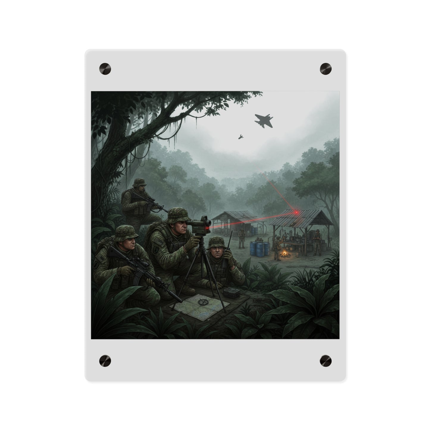 Acrylic Wall Art Panel - SOF Team Hitting a Jungle Drug Lab