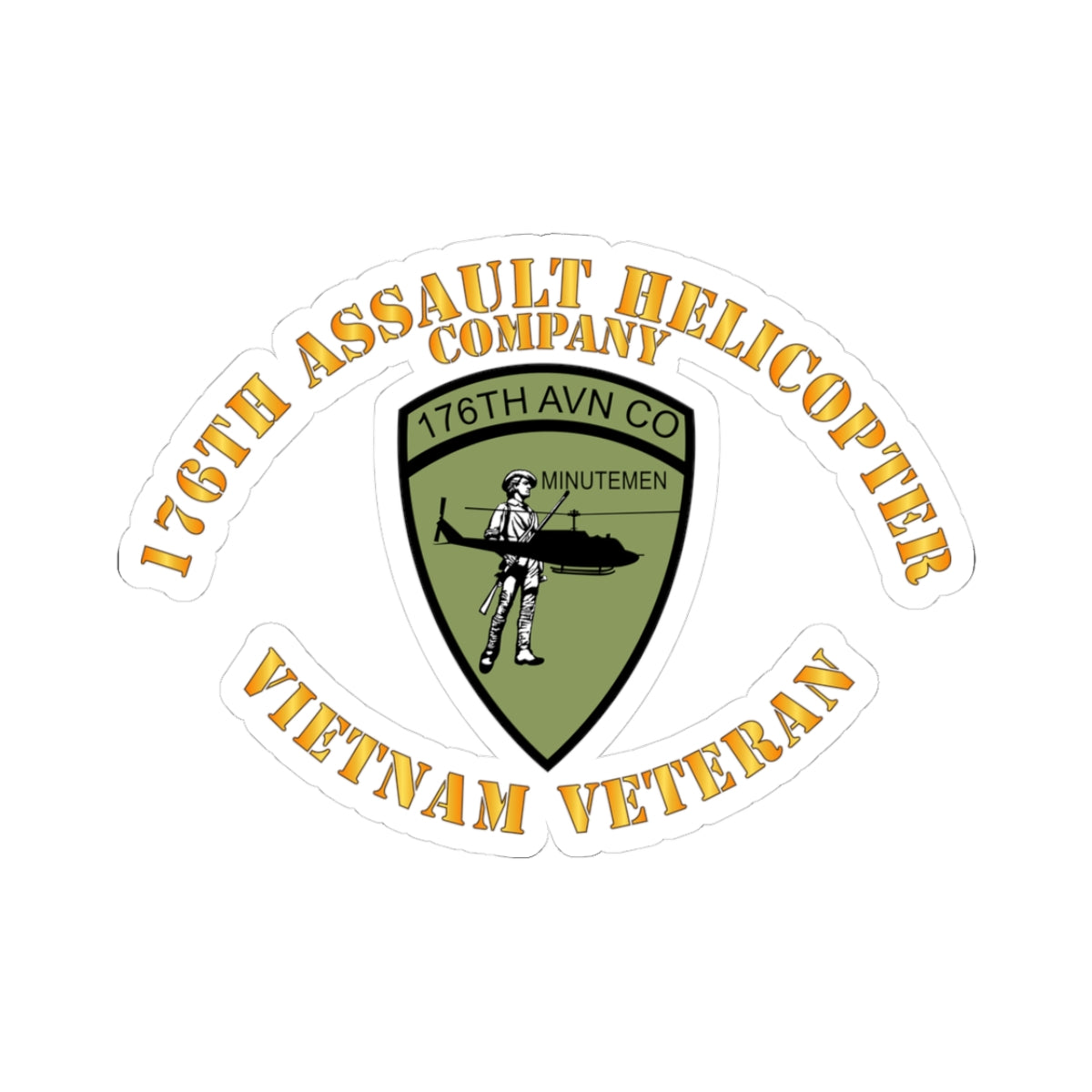 Kiss-Cut Stickers - 176th Assault Helicopter Co - Vietnam Ve