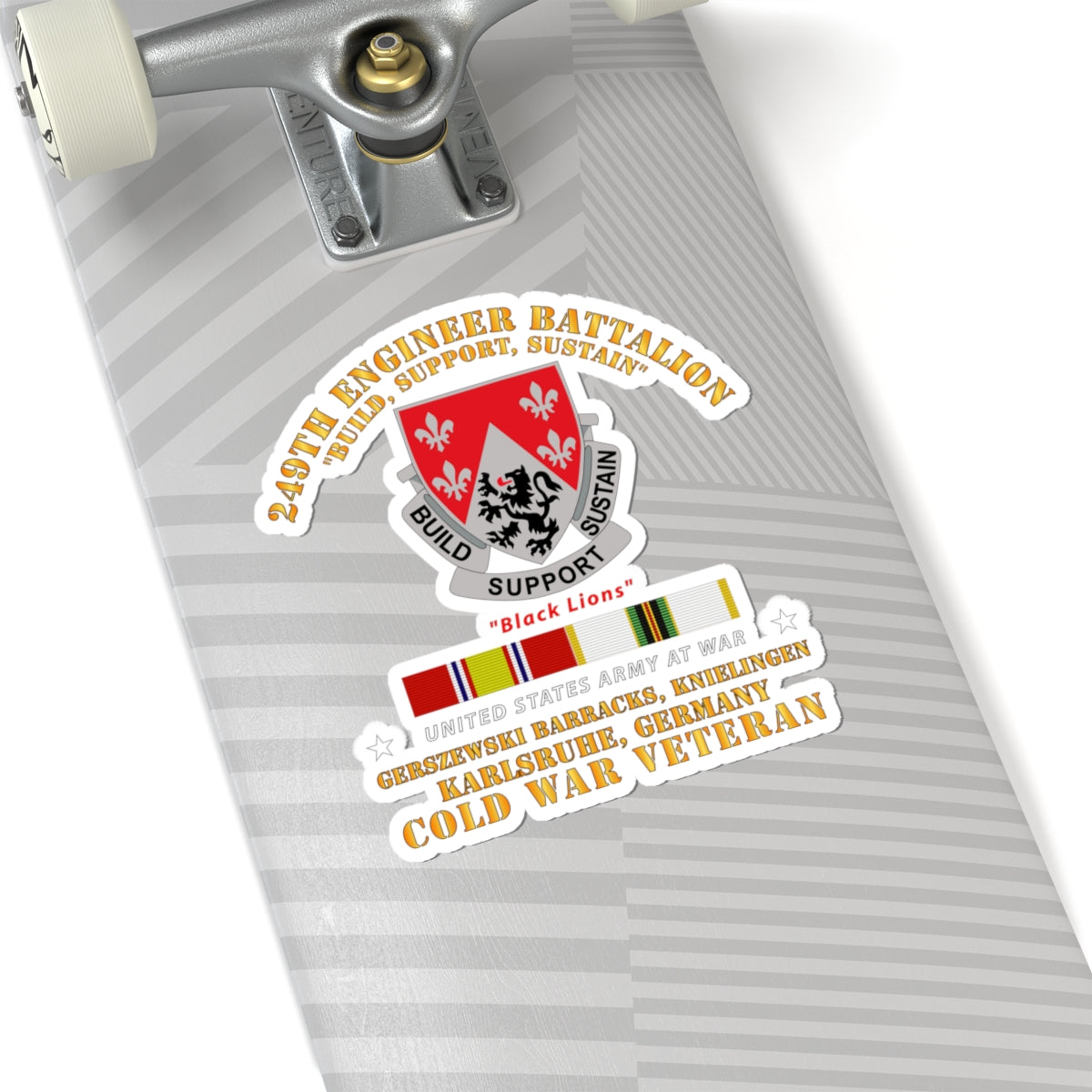 Kiss-Cut Stickers - 249th Engineer Bn - Karlsruhe, Germany w COLD SVC