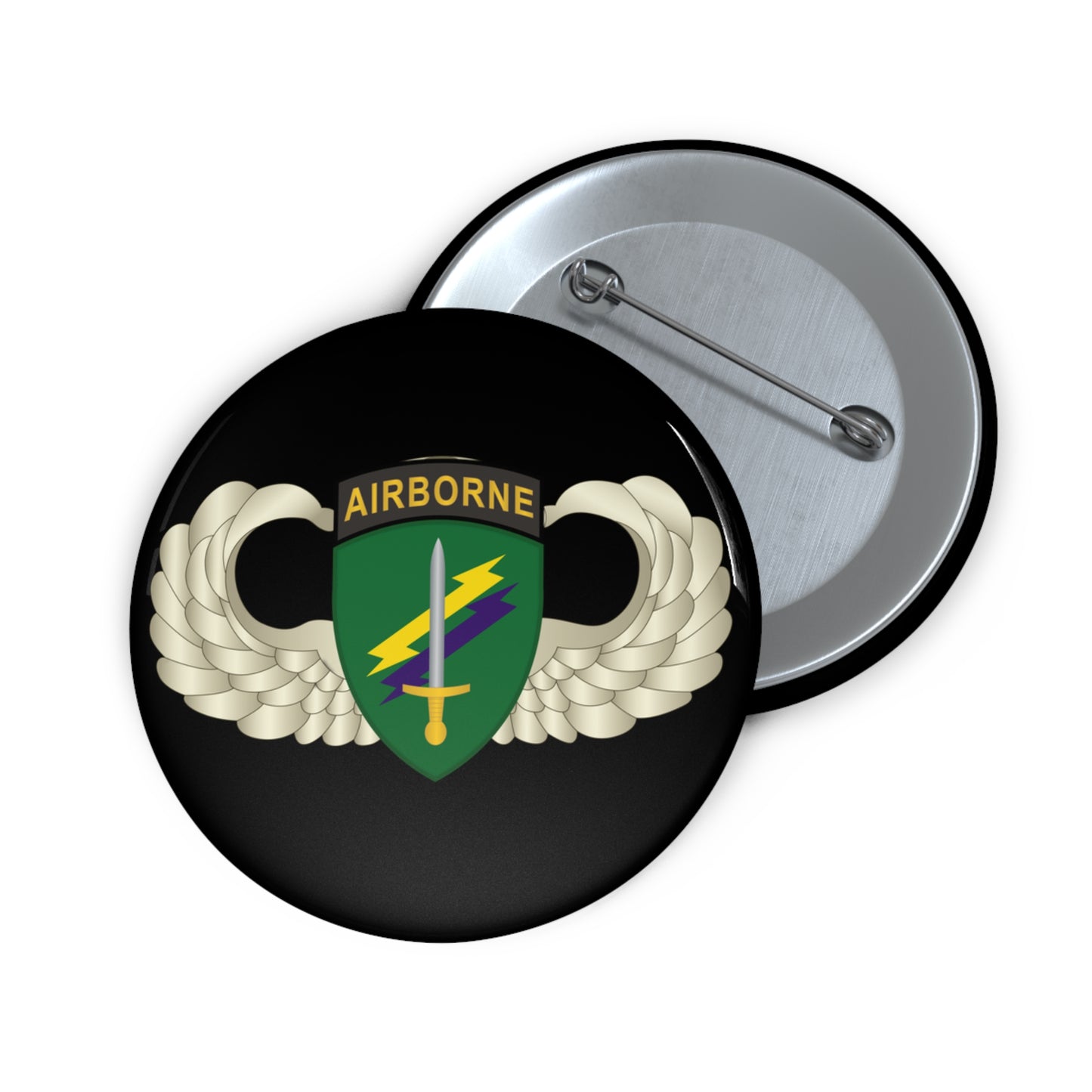 Custom Pin Buttons - Army - USACAPOC Wings