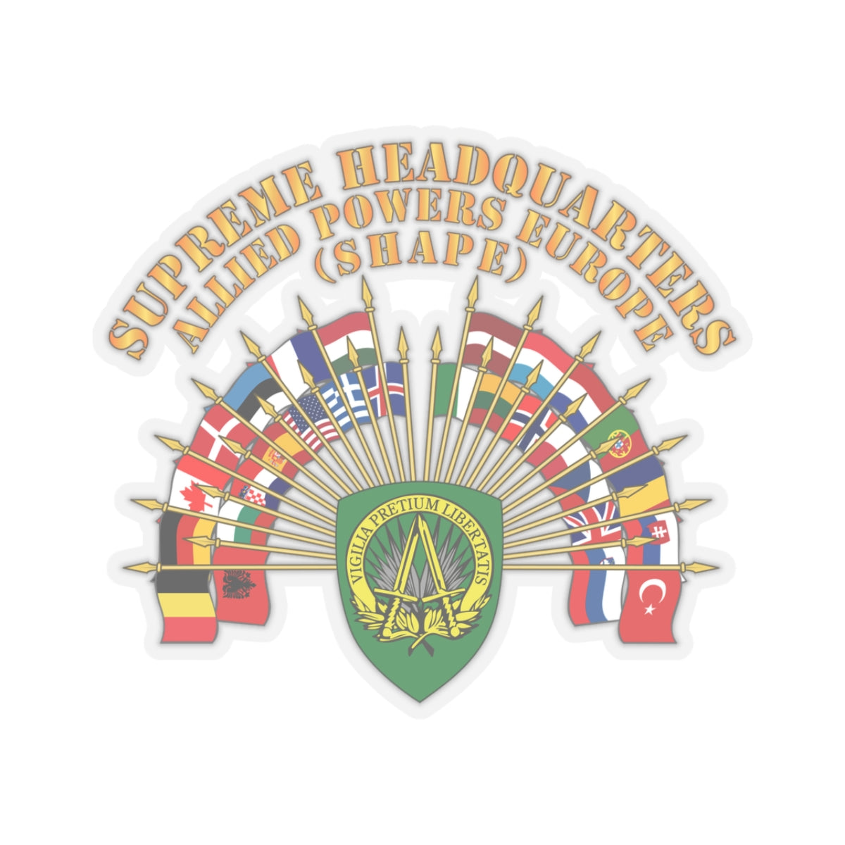 Kiss-Cut Stickers - COA - Supreme Headquarters Allied Powers Europe X 300