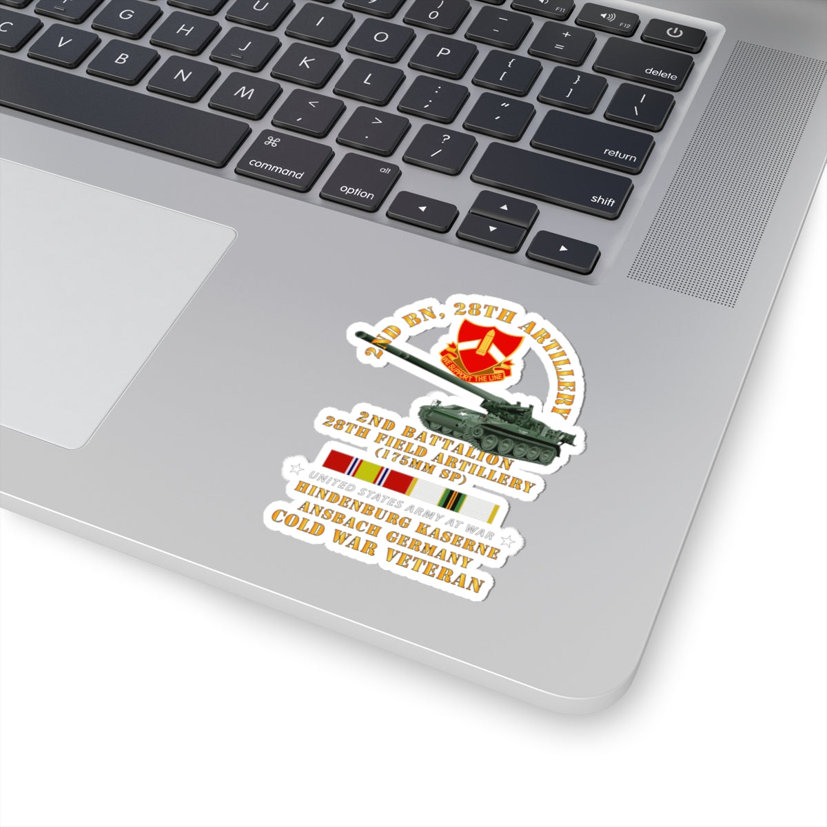Kiss-Cut Stickers - 2nd Bn 28th Artillery - 175mm - Hindenburg Ansbach Germany w COLD SVC