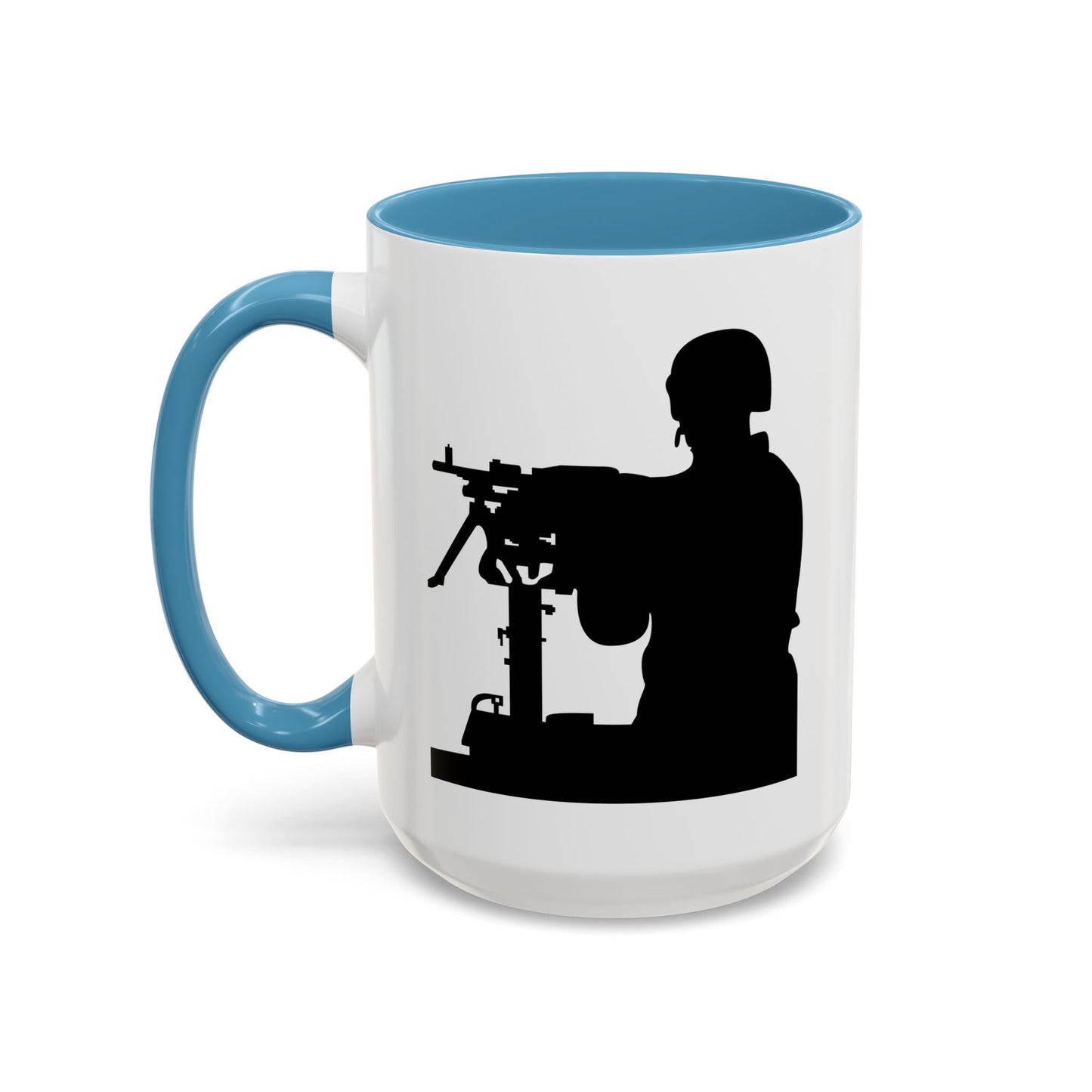 Accent Coffee Mug (11oz & 15oz) - Army - Soldier - MG Vehicle Mounted - Silhouette X 300