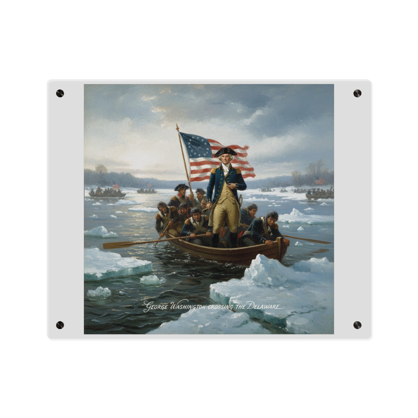 Acrylic Wall Art Panel - Washington Crossing the Delaware duing the Revolutionary War