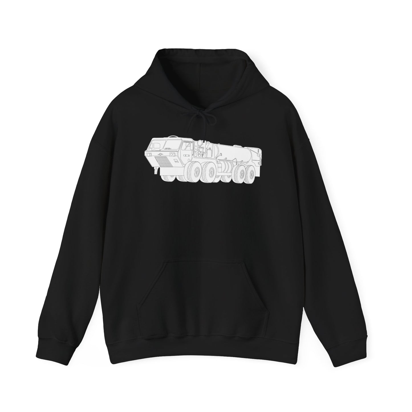 Unisex Heavy Blend Hooded Sweatshirt - Vehicle - Fuel Truck - Front Left Oblique X 300
