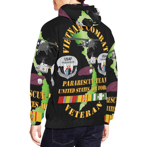 Men's All Over Print Hoodie (USA Size) (Model H13) - USAF - Vietnam Combat Veteran w Pararescue Huskie