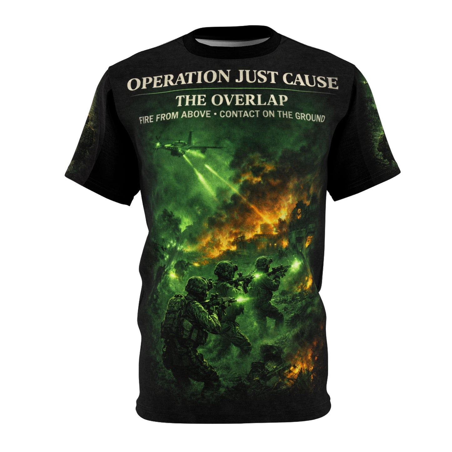 Operation Just Cause Veterans Tribute Tee — "Fire From Above" Ground Attack Commandancia
