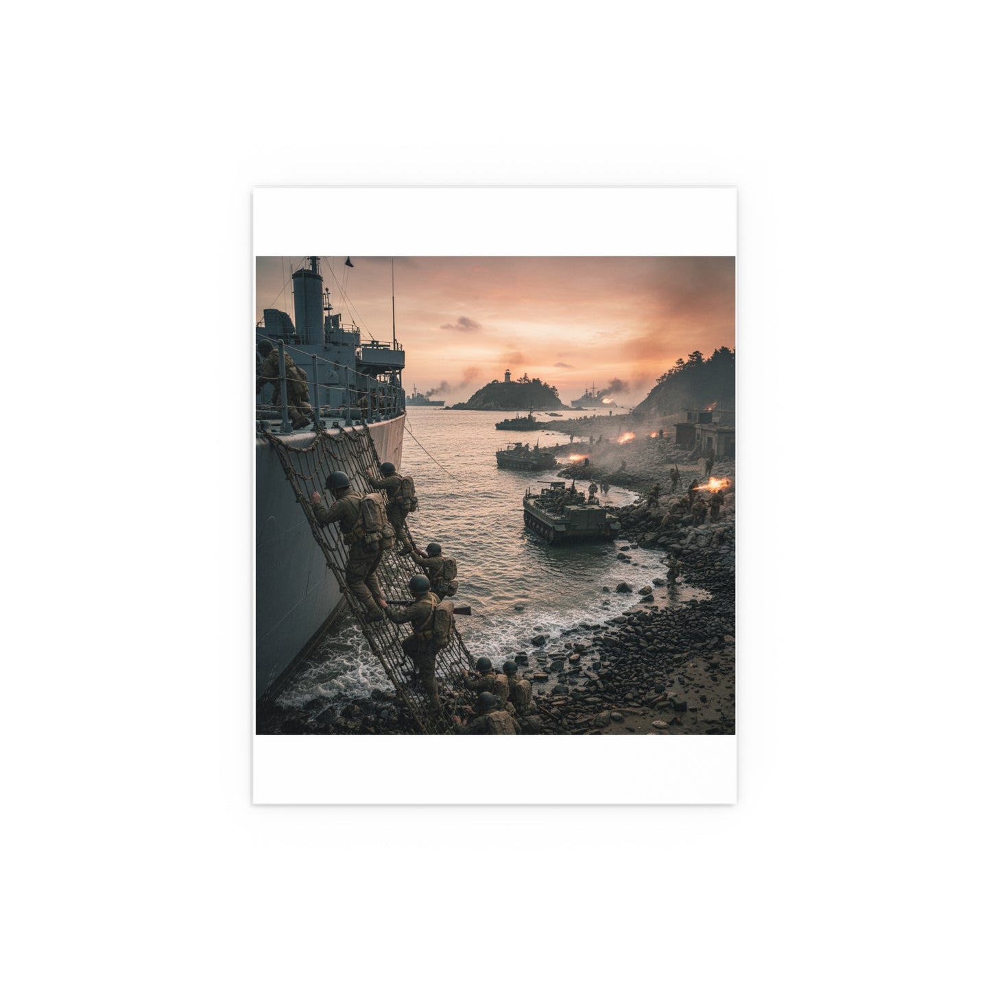 Indoor and Outdoor Silk Posters - Inchon Landing - Korean War