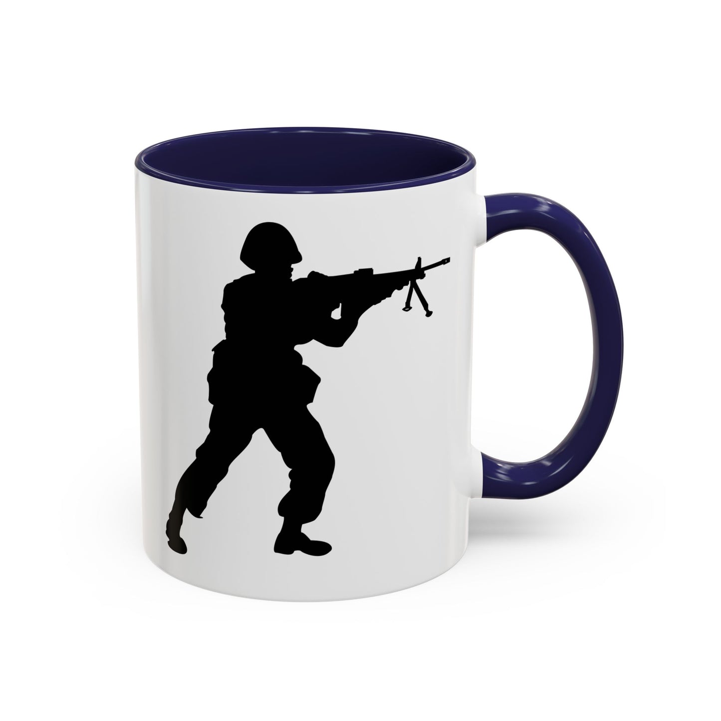 Accent Coffee Mug (11oz & 15oz) - Army - Soldier - MG Assault - Silhouette X 300
