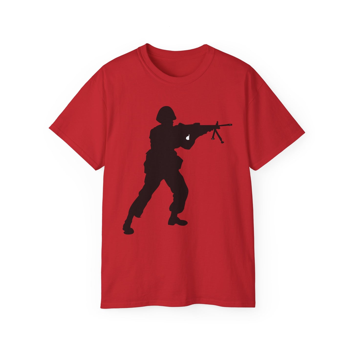 Unisex Ultra Cotton Tee - Army - Soldier - MG Assault - Silhouette X 300