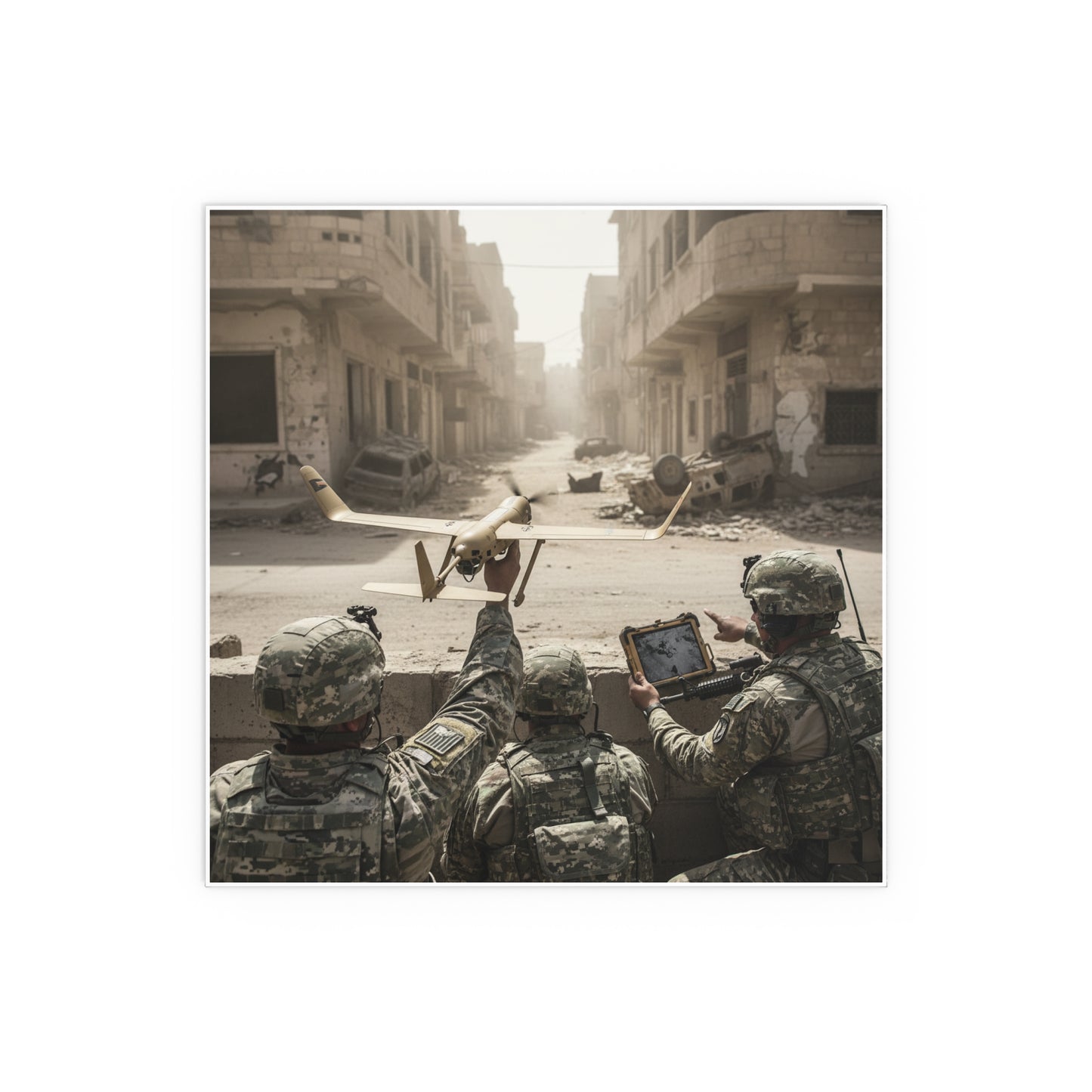 Indoor and Outdoor Silk Posters - UAV Raven in Iraq war