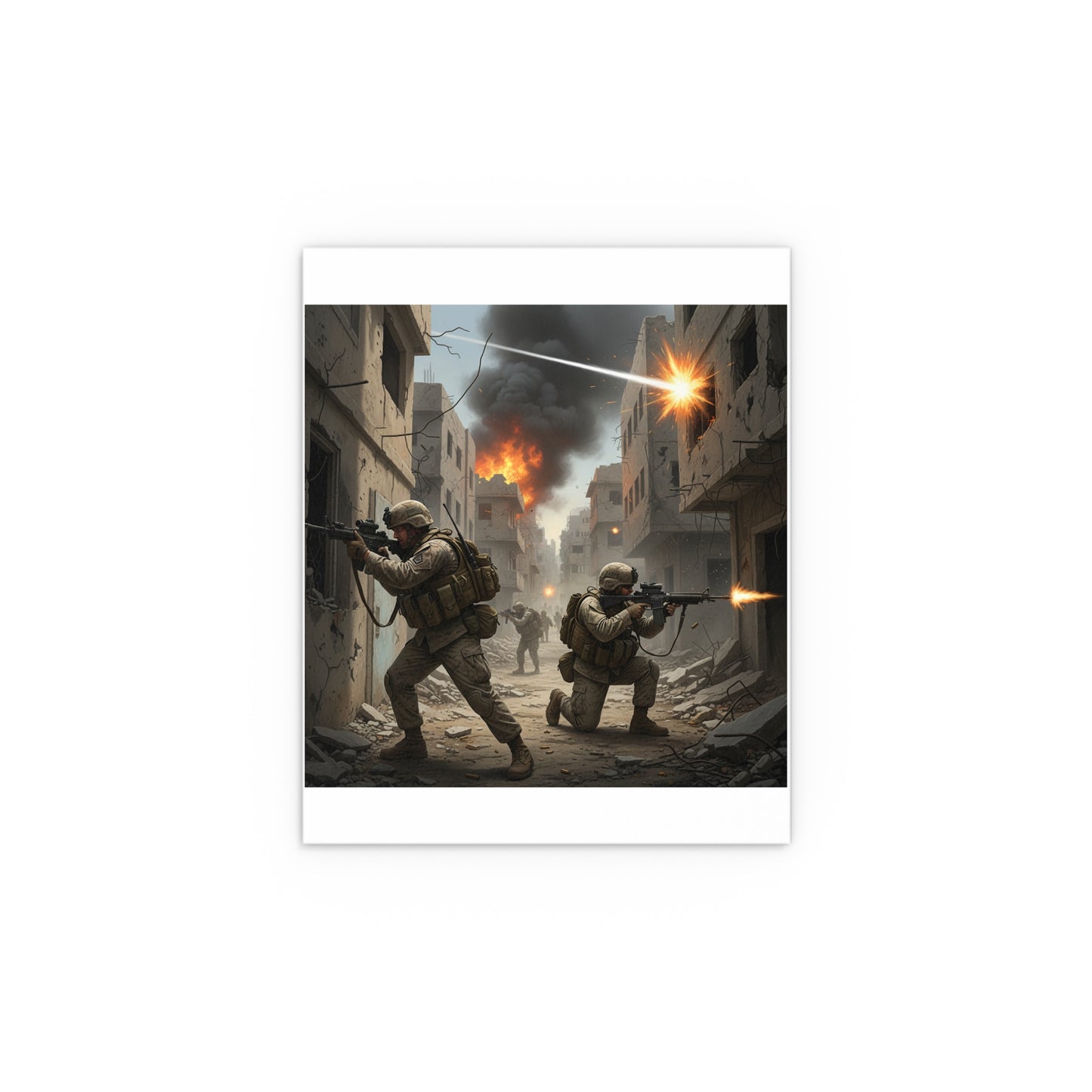 Indoor and Outdoor Silk Posters - Marines in  the 2nd Battle of Fallujah