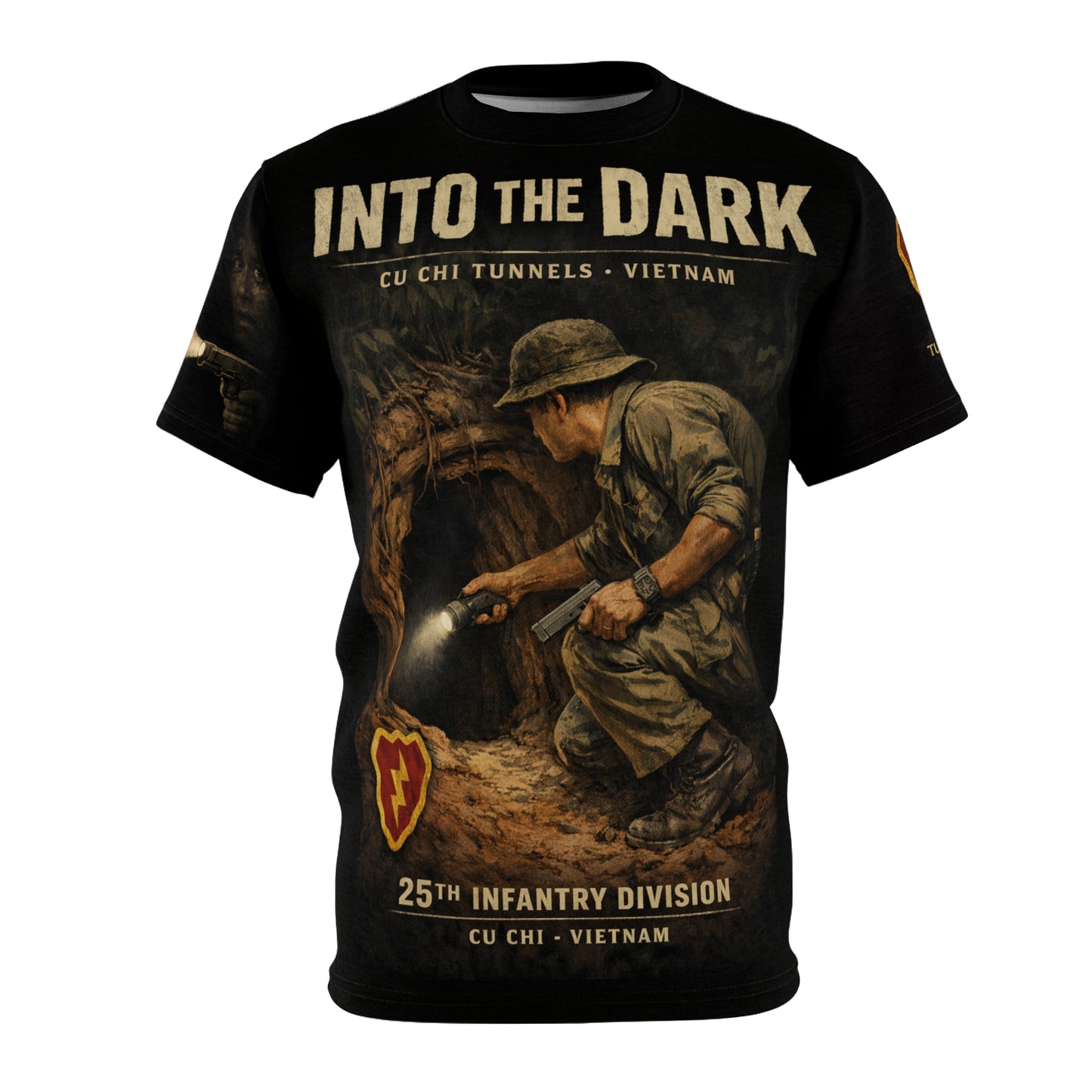 Tunnel Rat Cu Chi Tribute All‑Over Print Tee — 25th Infantry Division Vietnam