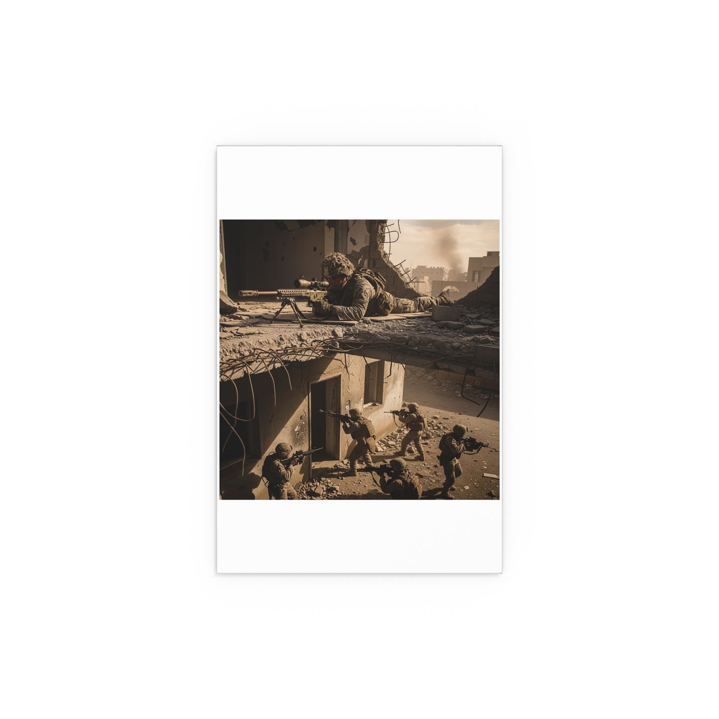 Indoor and Outdoor Silk Posters - Marine Sniper Providing Overwatch for Breach Team