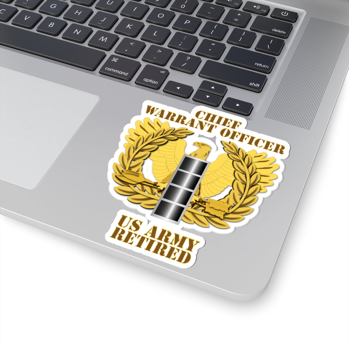 Kiss-Cut Stickers - Emblem - Warrant Officer - CW4 - Retired