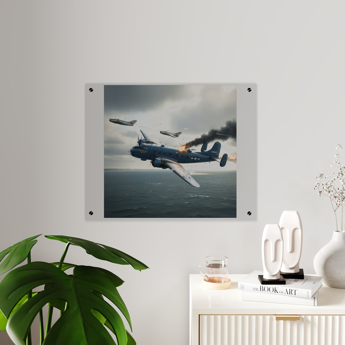 Acrylic Wall Art Panel - April 8, 1950, Baltic Sea - Latvia Soviet fighters shot down a U.S. Navy PB4Y-2 - Liberator - Cold War