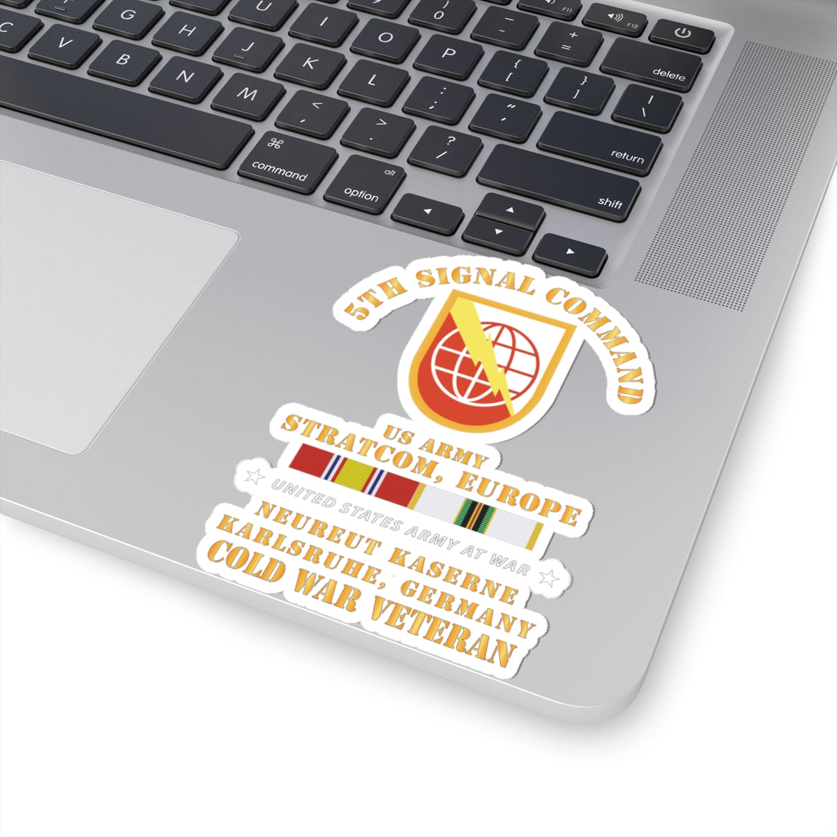 Kiss-Cut Stickers - 5th Signal Command - SSI, USA STRATCOM, EUR, Karlsruhe, Germany w COLD SVC X 300