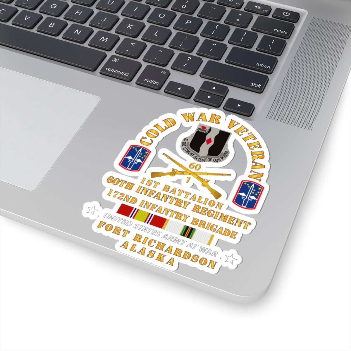 Kiss-Cut Stickers - Cold War Vet - 1st Bn, 60th Inf - 172nd In Bde - Ft Richardson AK w COLD SVC X 300