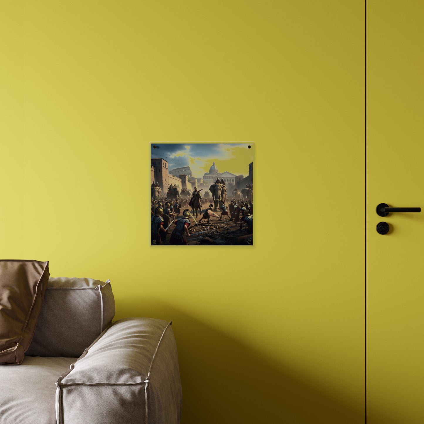 Acrylic Wall Art Panel - Hannibal Battling the Roman Legions as he Enters Rome