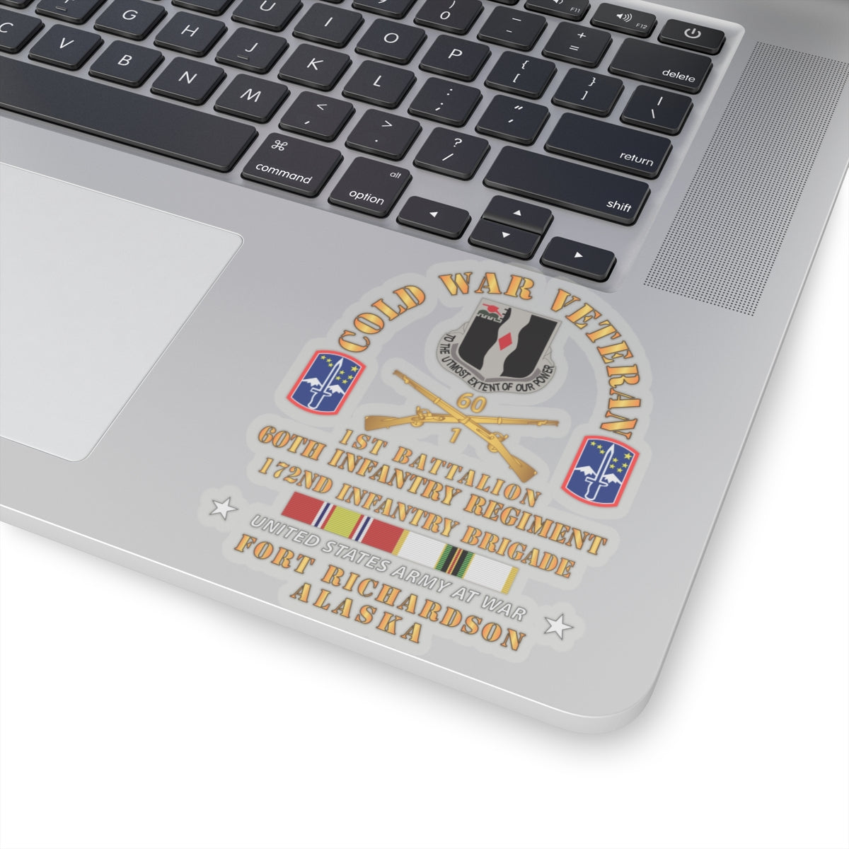 Kiss-Cut Stickers - Cold War Vet - 1st Bn, 60th Inf - 172nd In Bde - Ft Richardson AK w COLD SVC X 300