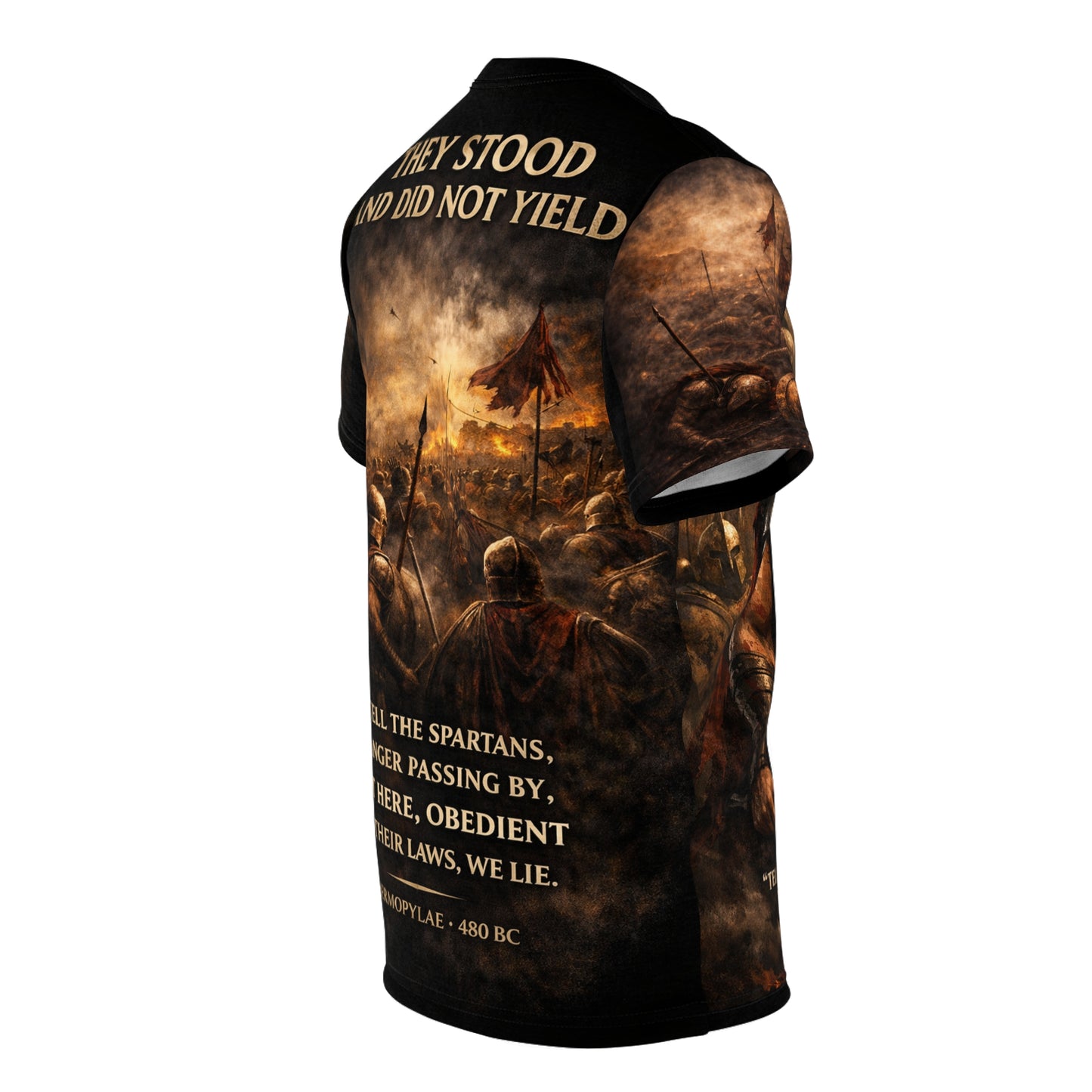 Go Tell the Spartans Tribute Tee — Thermopylae 480 BC