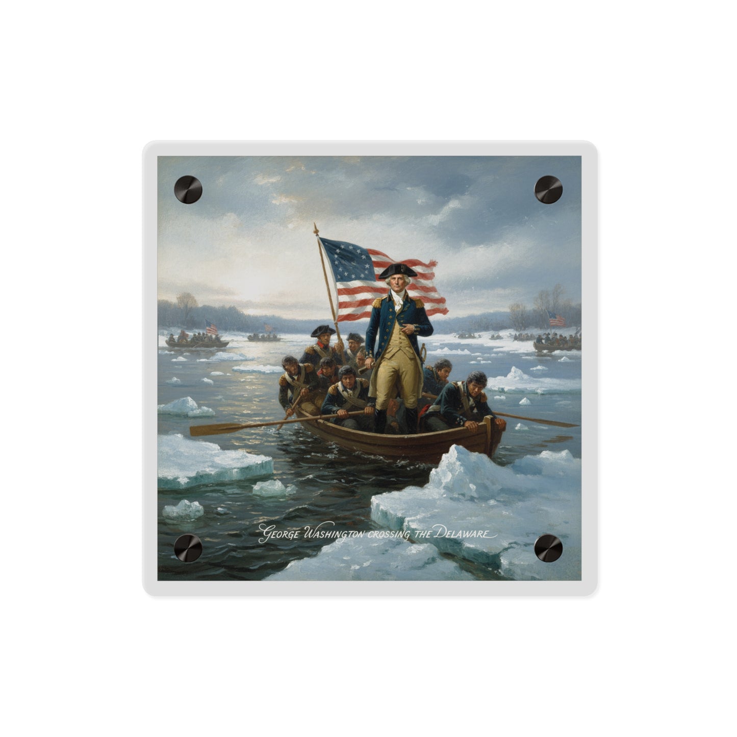 Acrylic Wall Art Panel - Washington Crossing the Delaware duing the Revolutionary War