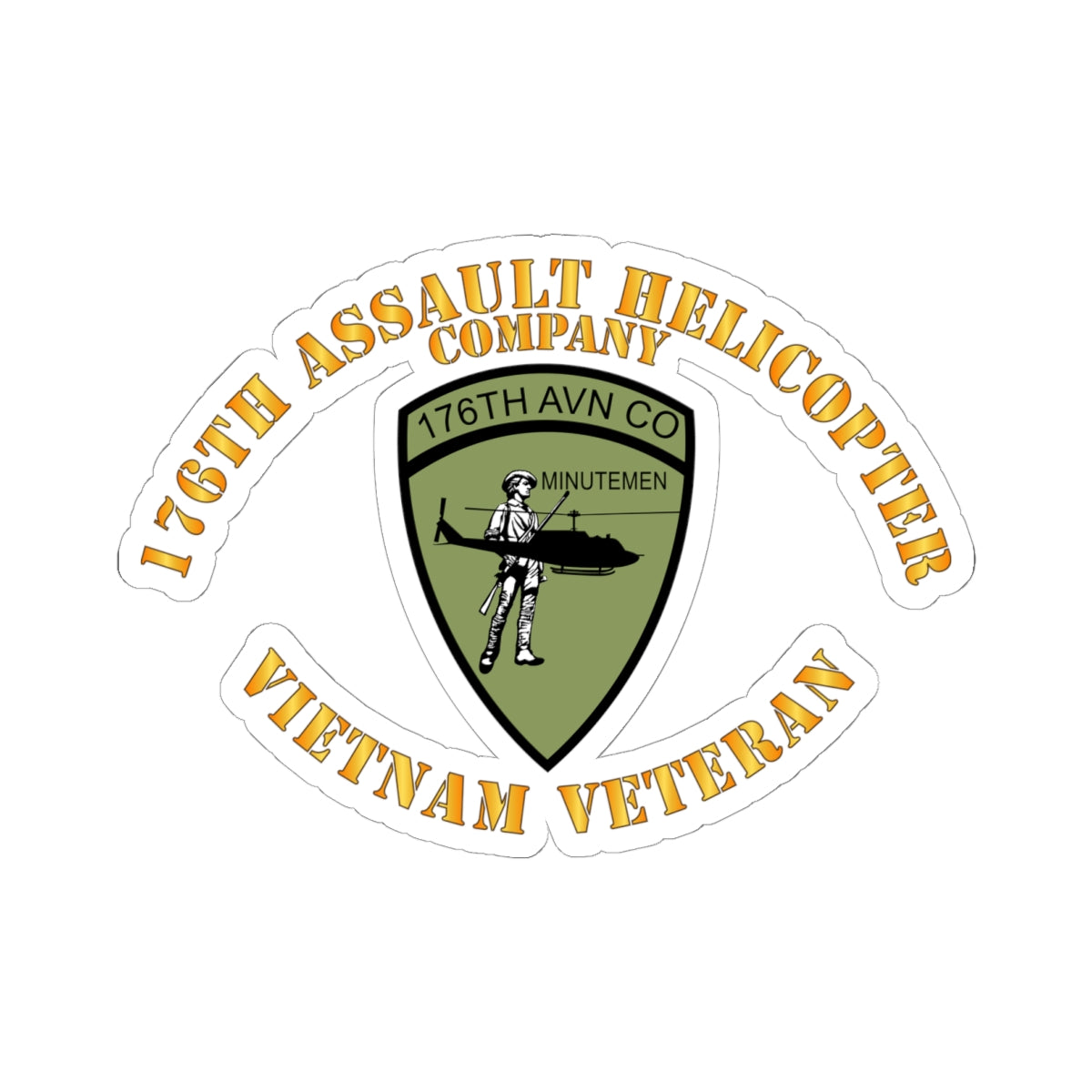 Kiss-Cut Stickers - 176th Assault Helicopter Co - Vietnam Ve
