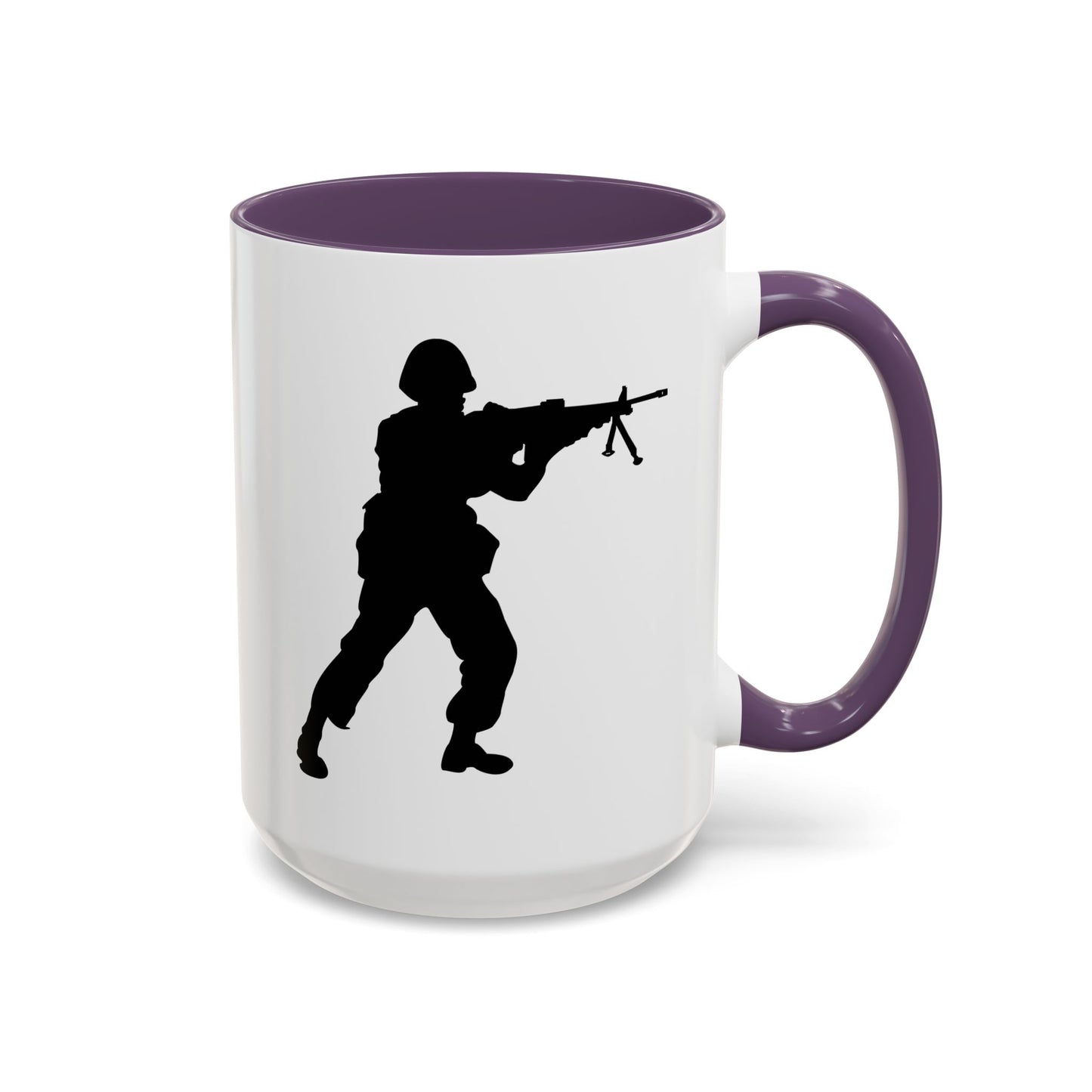Accent Coffee Mug (11oz & 15oz) - Army - Soldier - MG Assault - Silhouette X 300