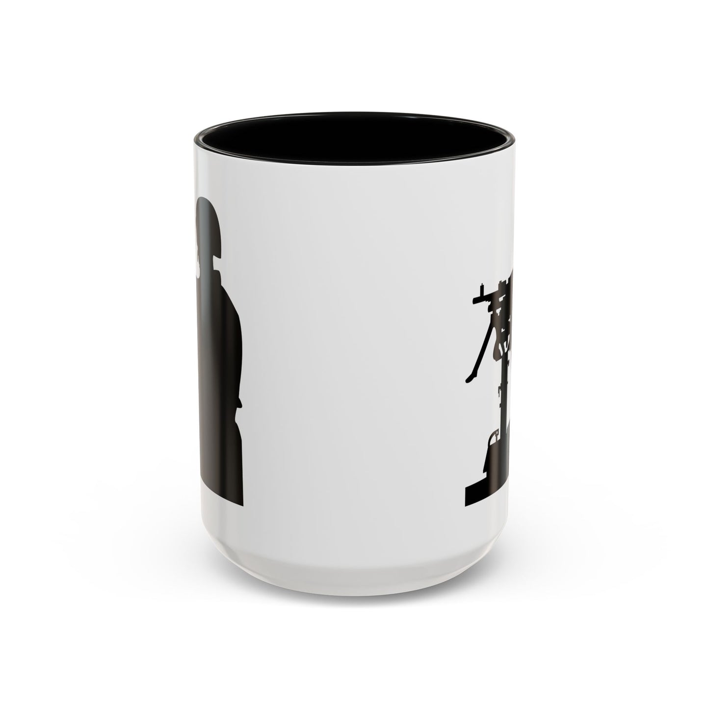 Accent Coffee Mug (11oz & 15oz) - Army - Soldier - MG Vehicle Mounted - Silhouette X 300