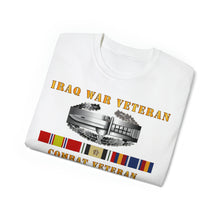 Load image into Gallery viewer, Unisex Ultra Cotton Tee - Army - Iraq War Veteran - Combat Action Badge w CAB IRAQ  SVC
