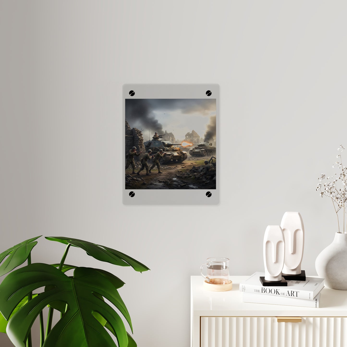 Acrylic Wall Art Panel - Tank Destroyer - M10 Wolverine vs German Panzer Tank