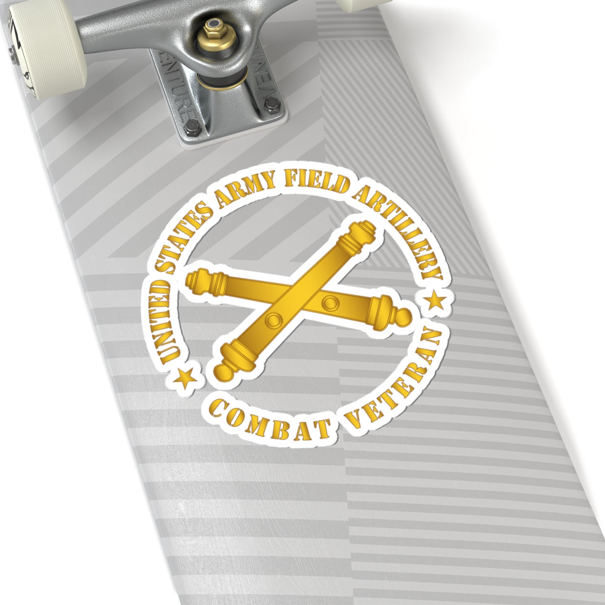 Kiss-Cut Stickers - US Army Field Artillery Combat Veteran w Branch wo Txt