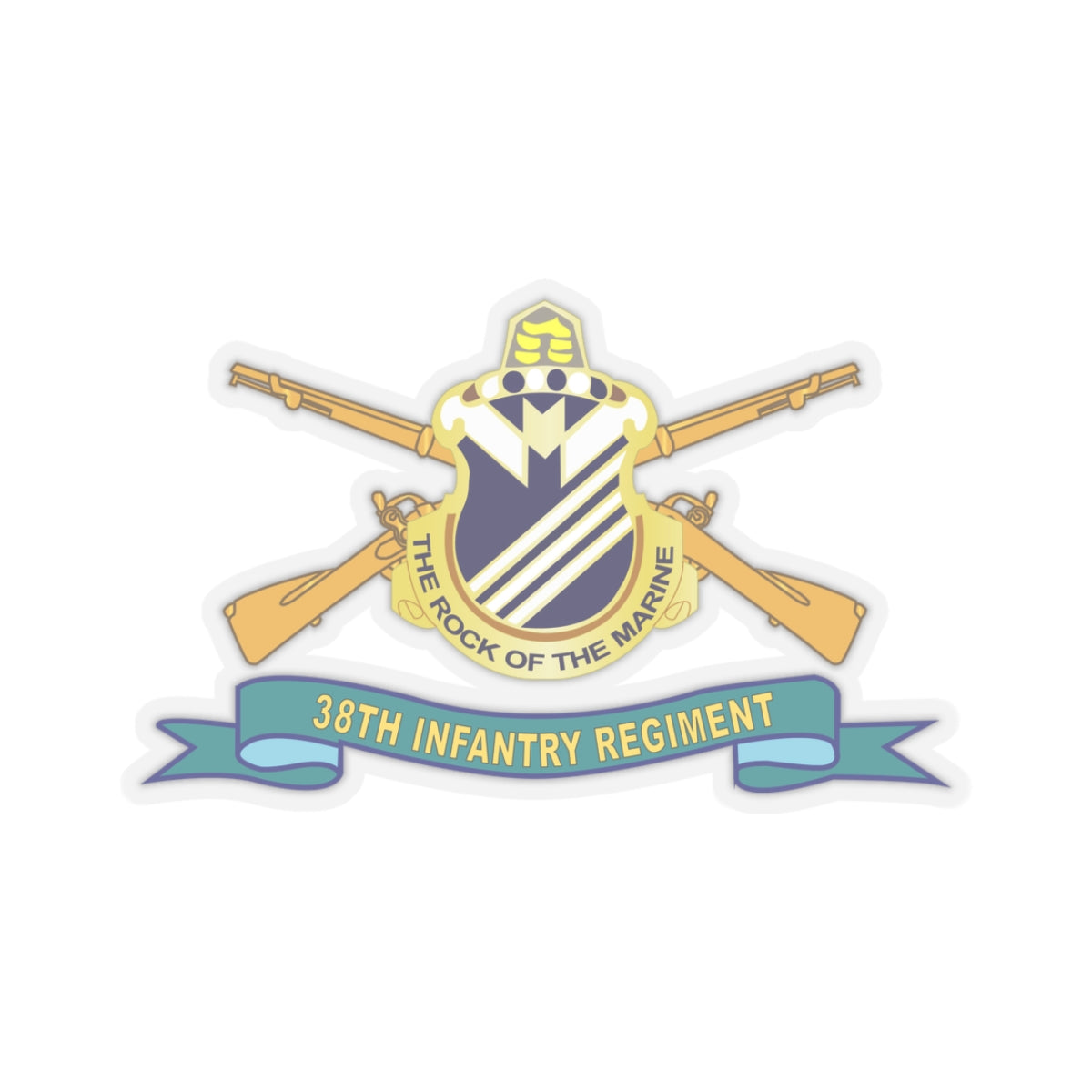 Kiss-Cut Stickers - 38th Infantry Regiment w Br - Ribbon X 300