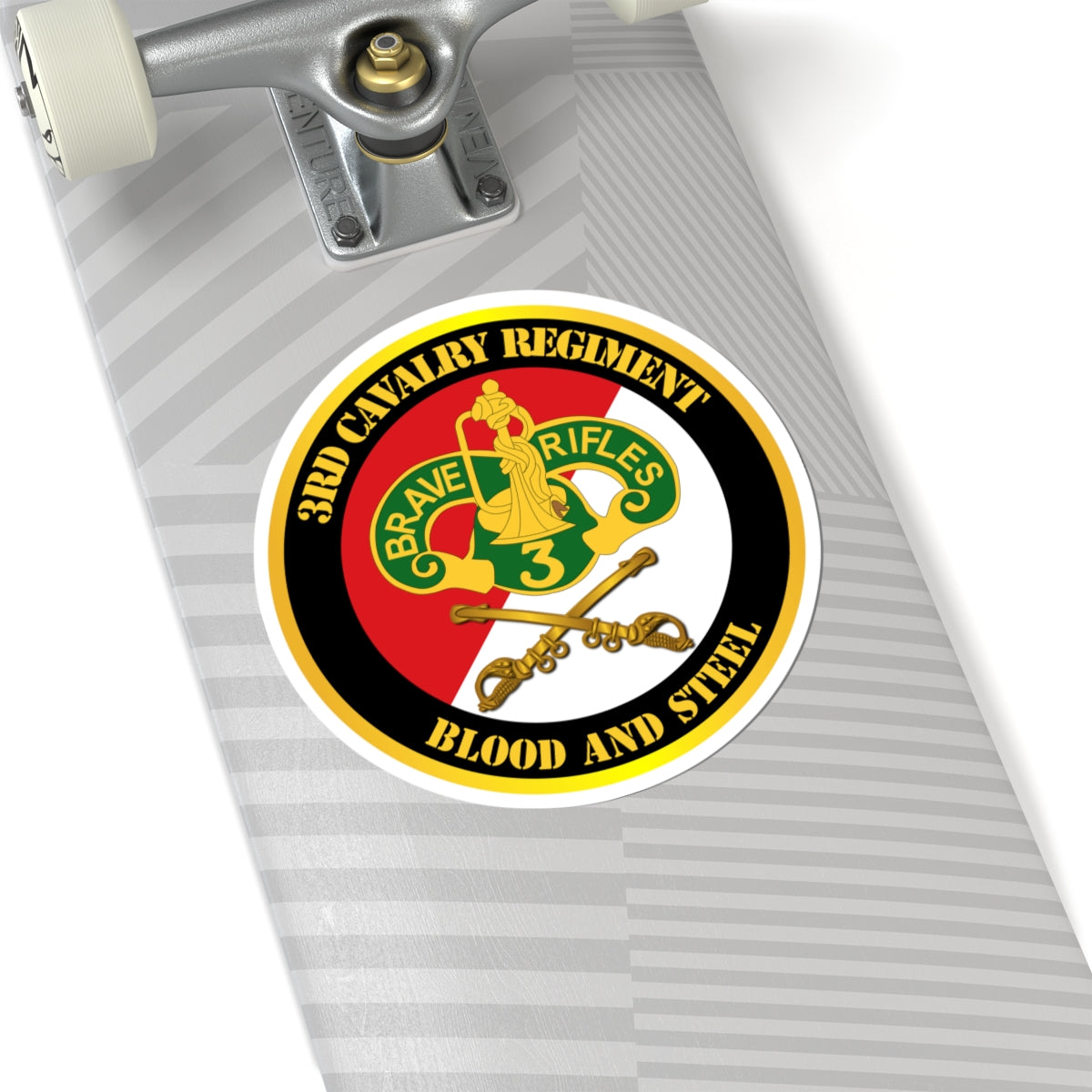 Kiss-Cut Stickers - 3rd Cavalry Regiment DUI - Red White - Blood and Steel