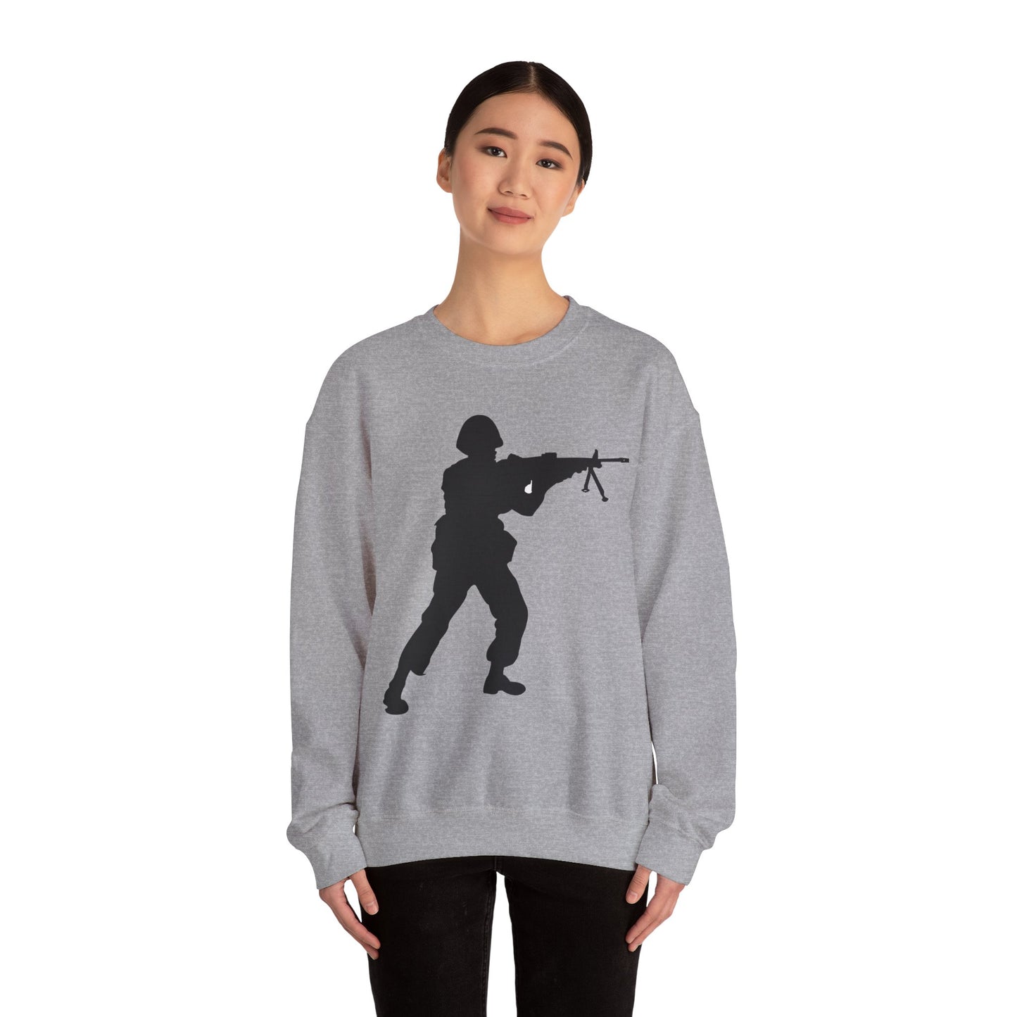 Crewneck Sweatshirt - Army - Soldier - MG Assault - Silhouette X 300