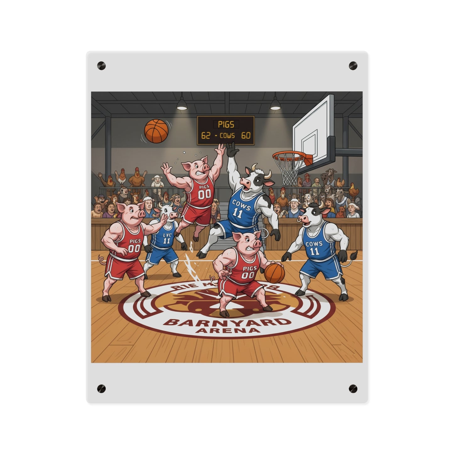 Acrylic Wall Art Panel - Pigs vs Cows