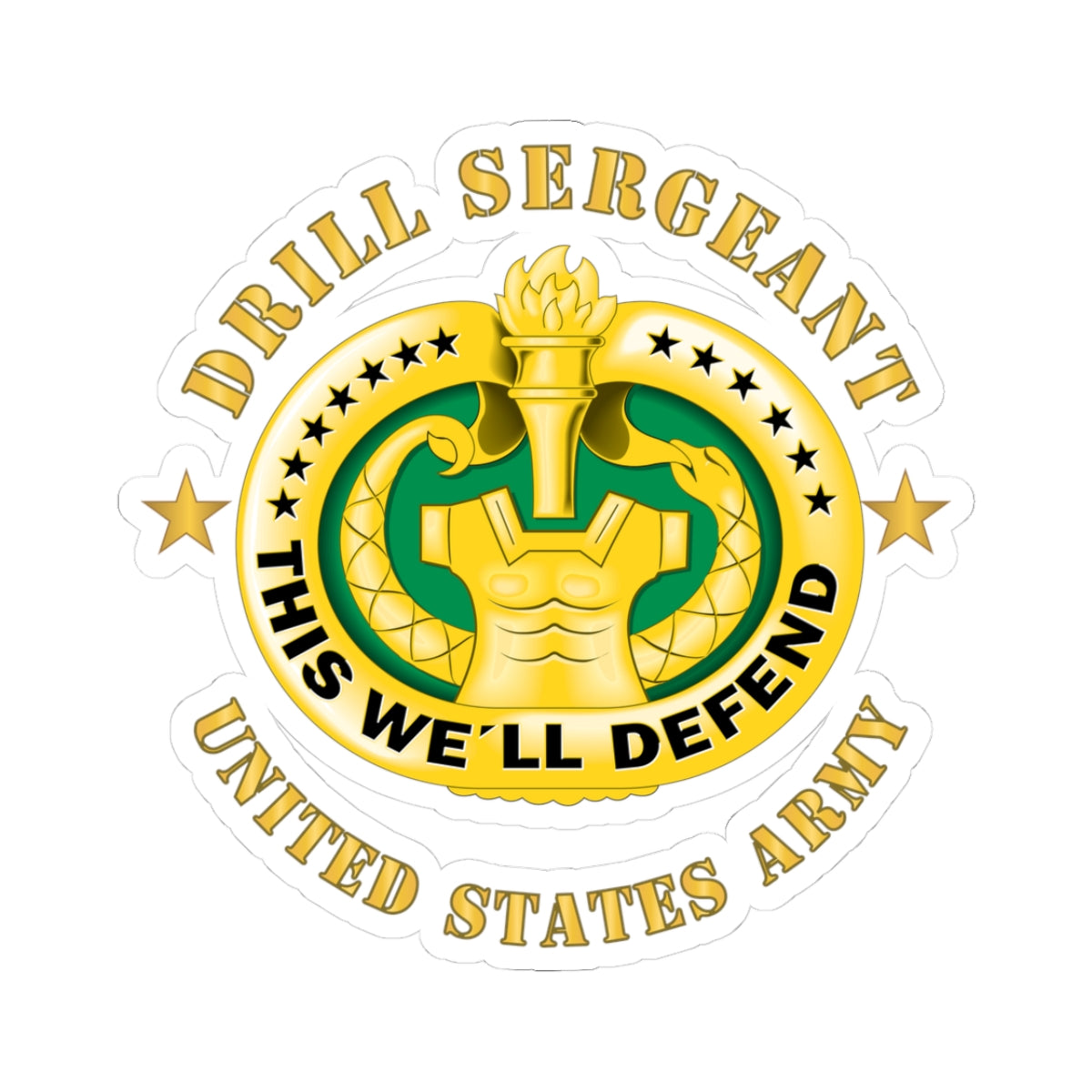 Kiss-Cut Stickers - Drill Sgt Badge - United States Army X 300