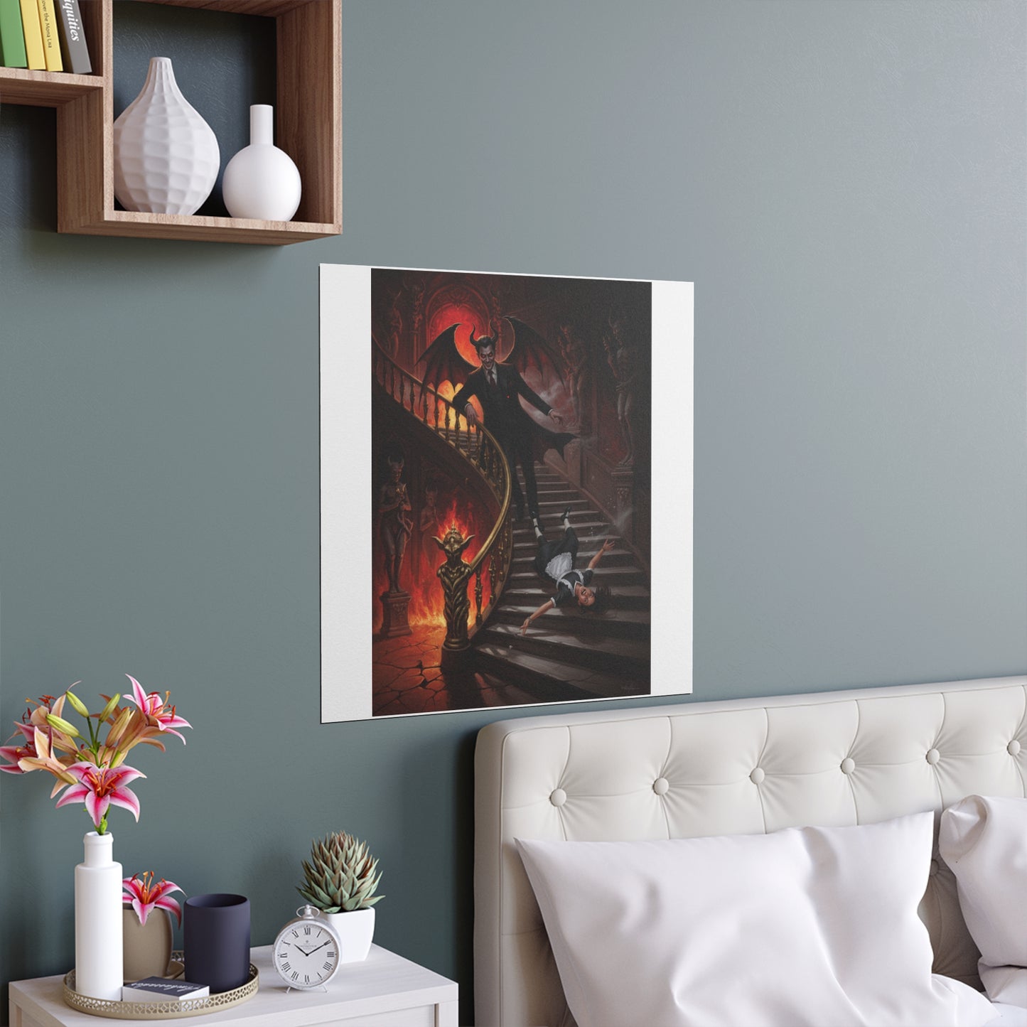 Indoor and Outdoor Silk Posters - devil and maid
