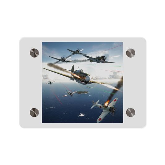 Acrylic Wall Art Panel - Curtis P-40 Kittyhawk w Machine Guns Blazing