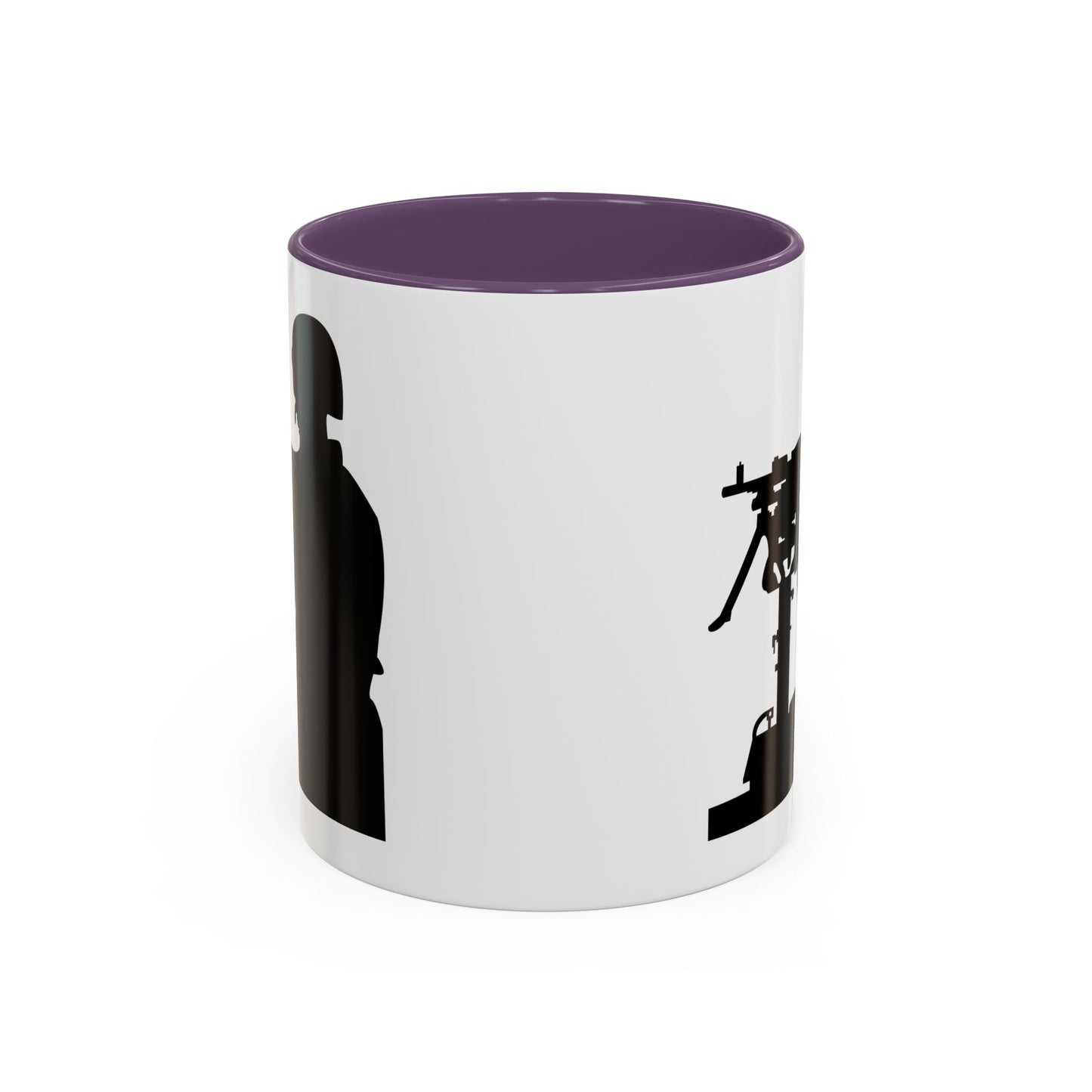 Accent Coffee Mug (11oz & 15oz) - Army - Soldier - MG Vehicle Mounted - Silhouette X 300