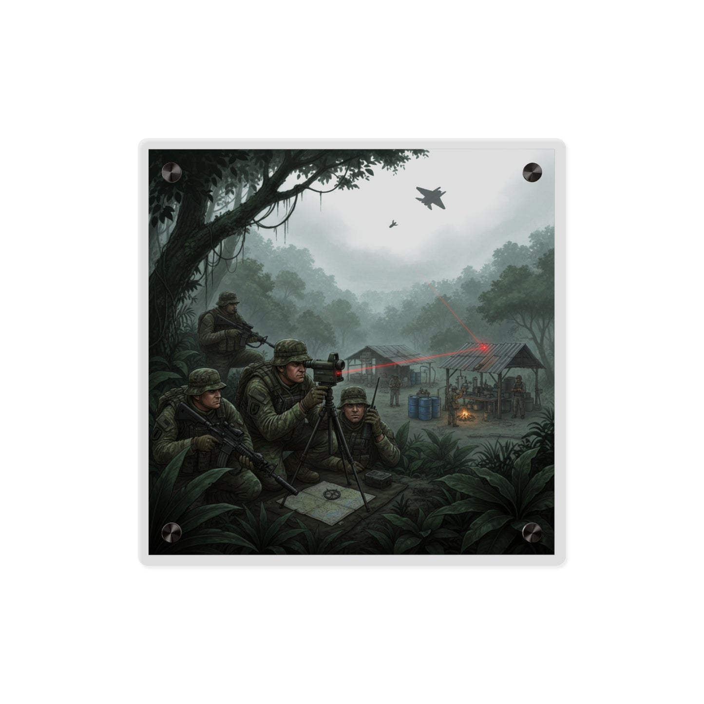 Acrylic Wall Art Panel - SOF Team Hitting a Jungle Drug Lab