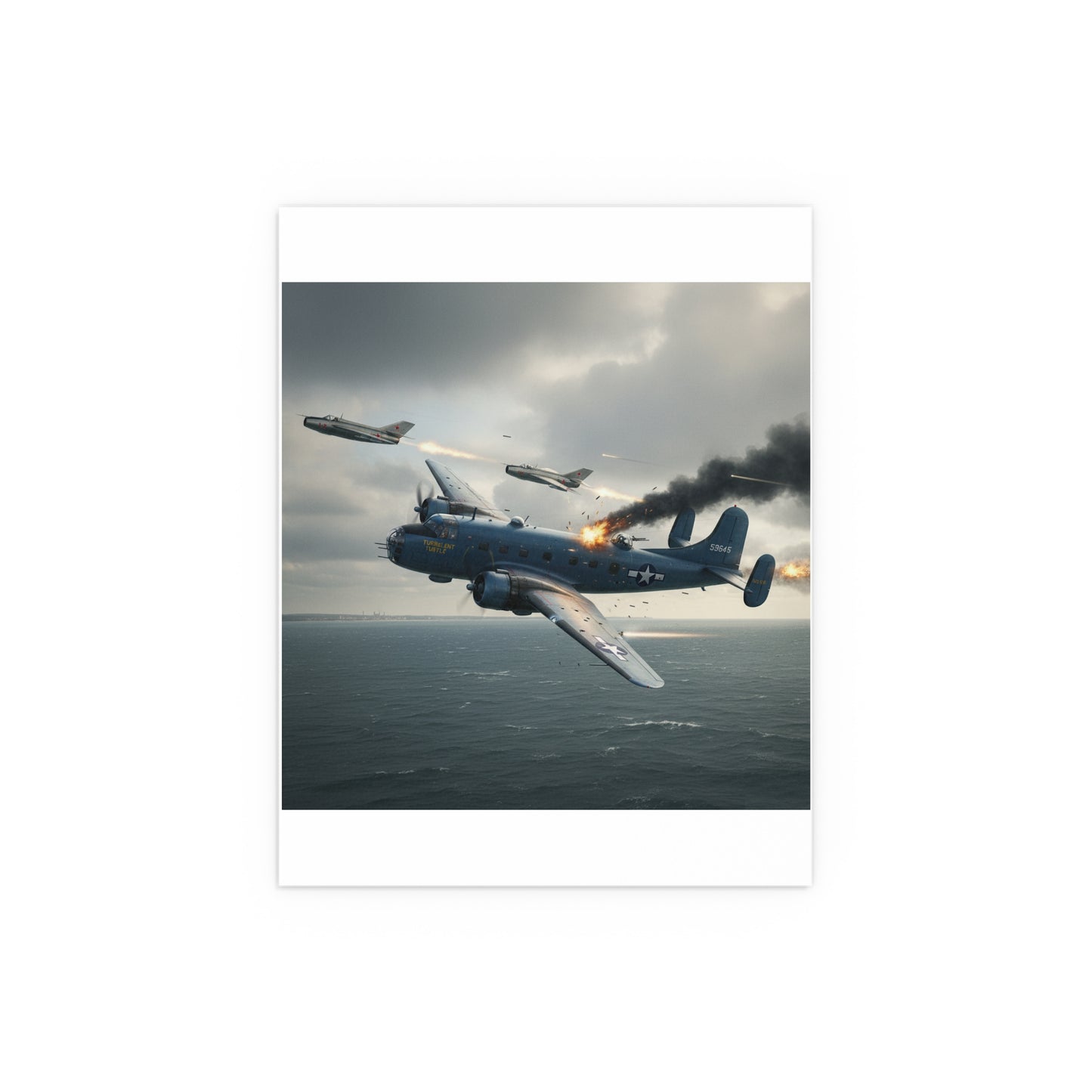 Indoor and Outdoor Silk Posters - April 8, 1950, Baltic Sea - Latvia Soviet fighters shot down a U.S. Navy PB4Y-2 - Liberator - Cold War